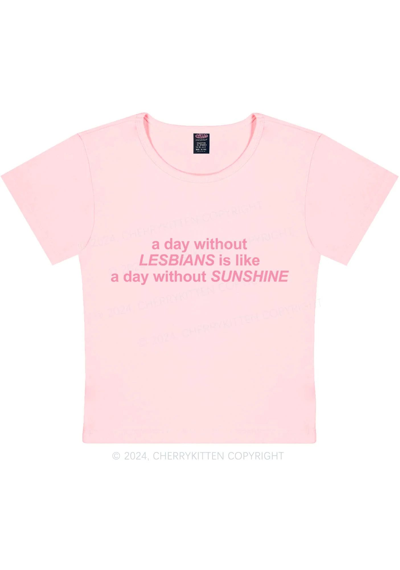 Lesbians Sunshine Y2K Baby Tee Cherrykitten - Image 8