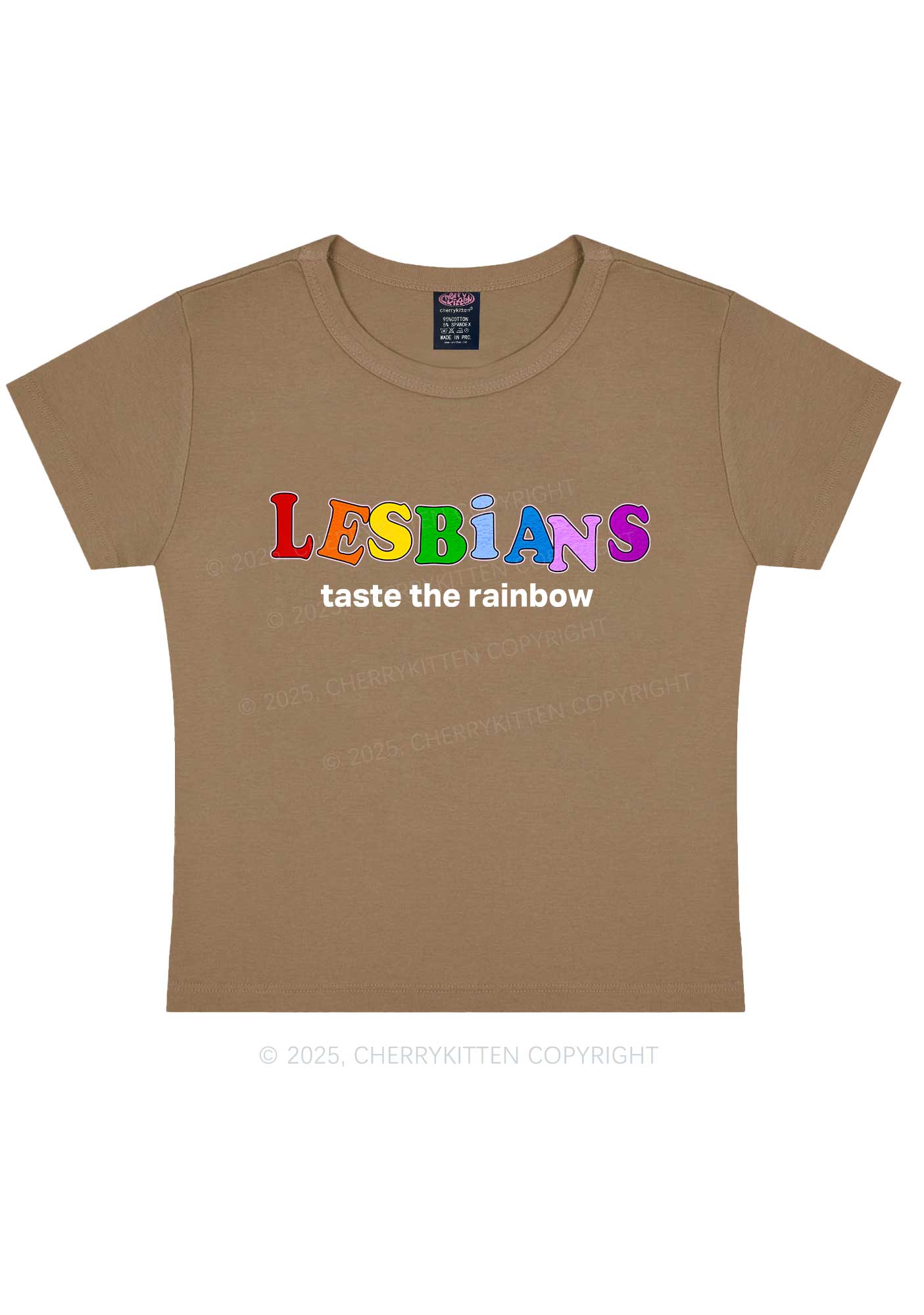 Lesbians Taste The Rainbow Y2K Baby Tee Cherrykitten - Image 10