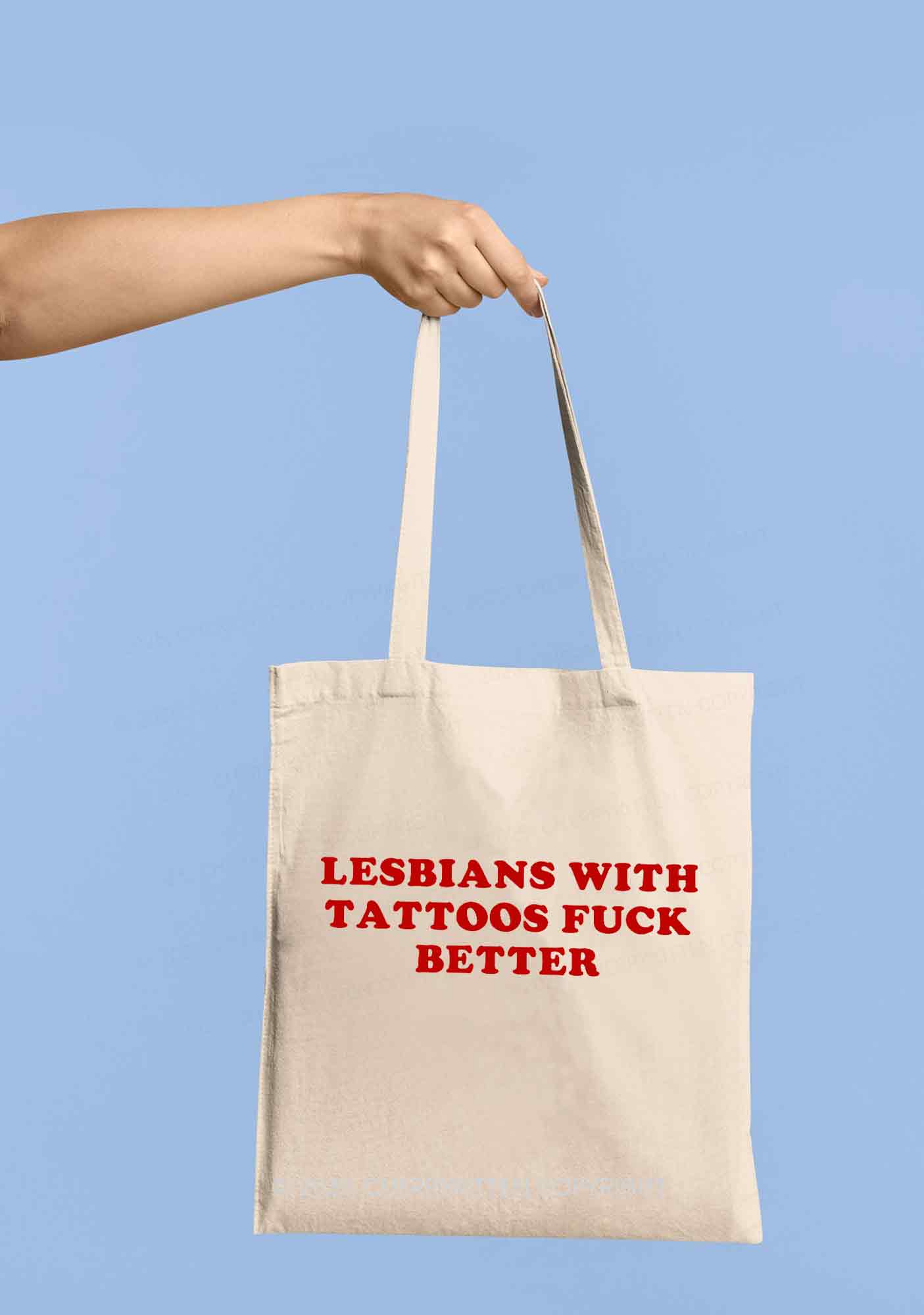 Lesbians With Tattoos Pride Y2K Canvas Tote Bag Cherrykitten - Image 2