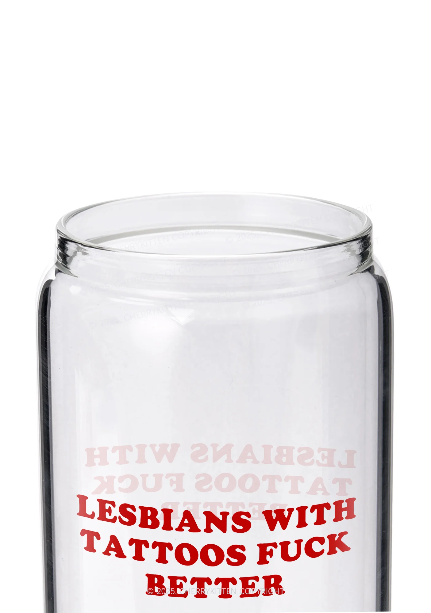 Lesbians With Tattoos Pride Y2K Printed Glass Cup Cherrykitten - Image 2