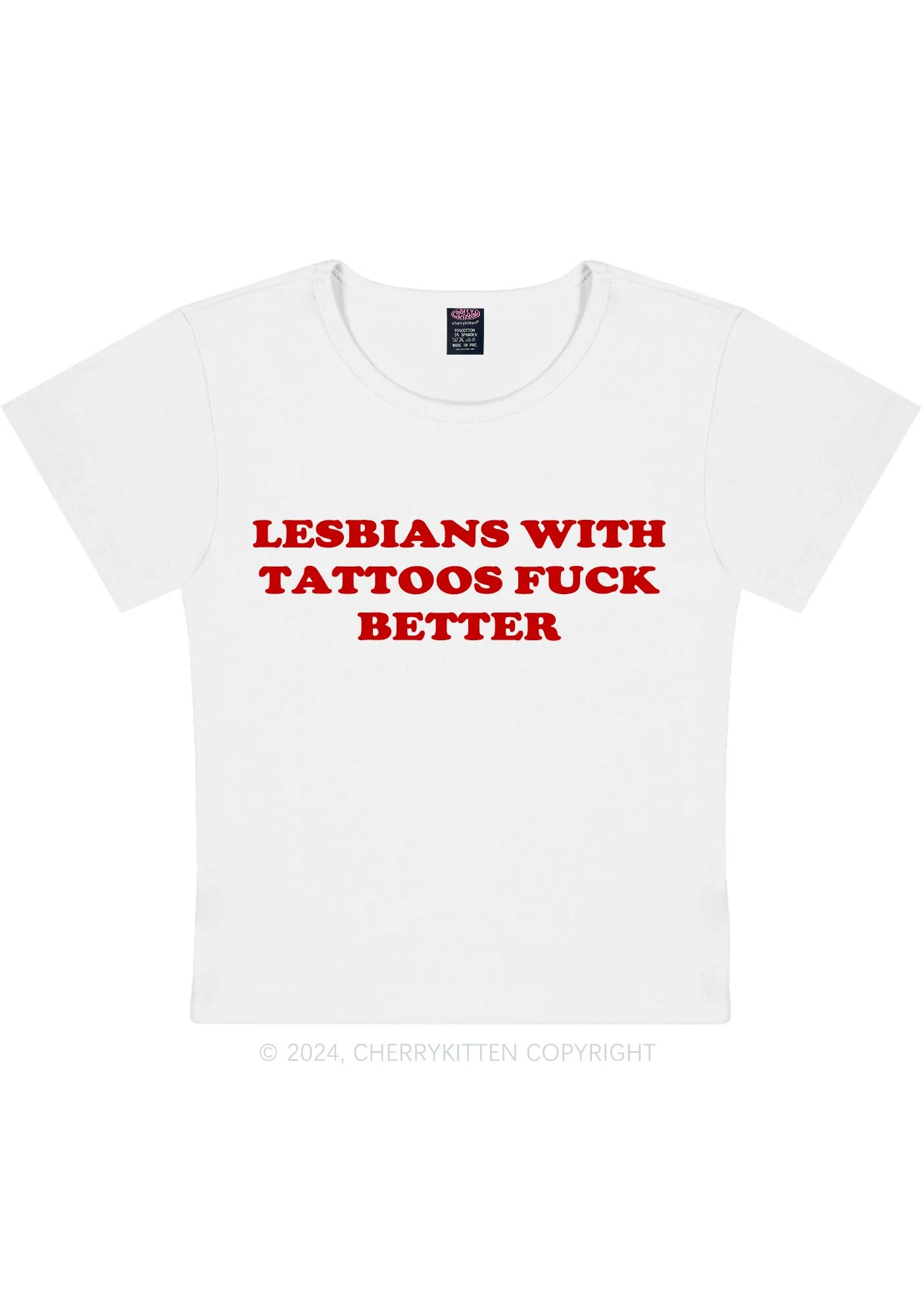 Lesbians With Tattoos Y2K Baby Tee Cherrykitten - Image 3