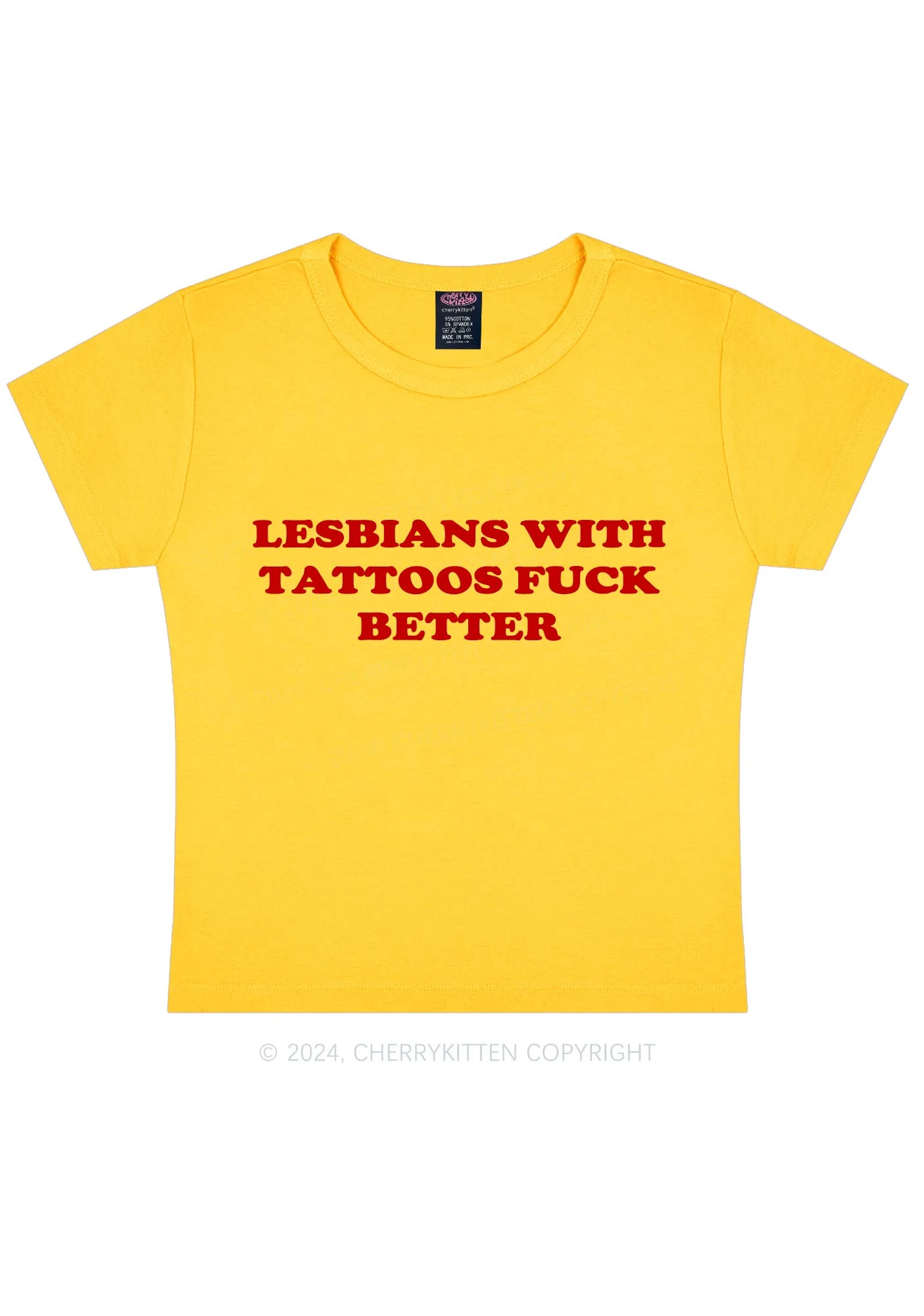 Lesbians With Tattoos Y2K Baby Tee Cherrykitten - Image 5