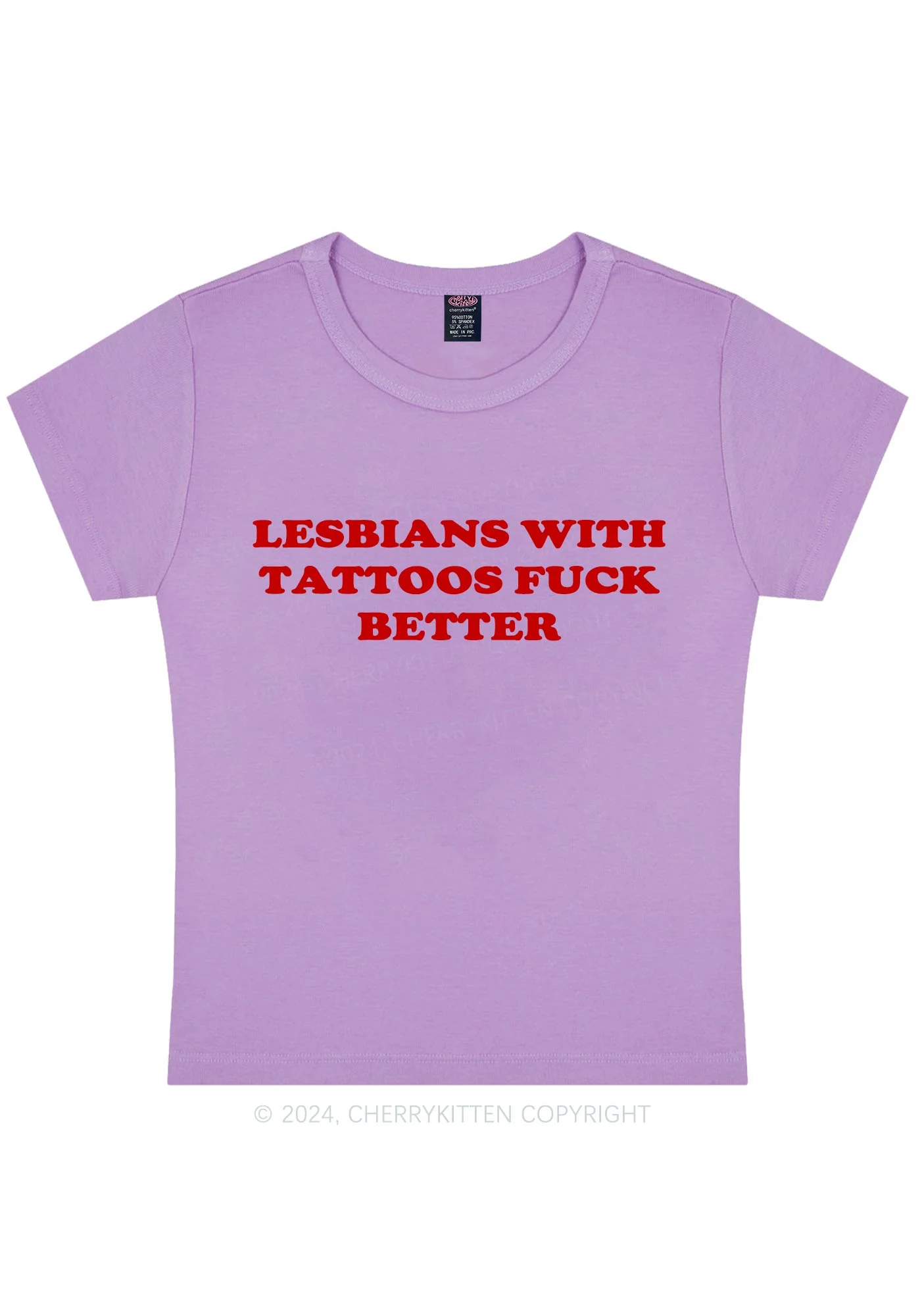 Lesbians With Tattoos Y2K Baby Tee Cherrykitten - Image 7