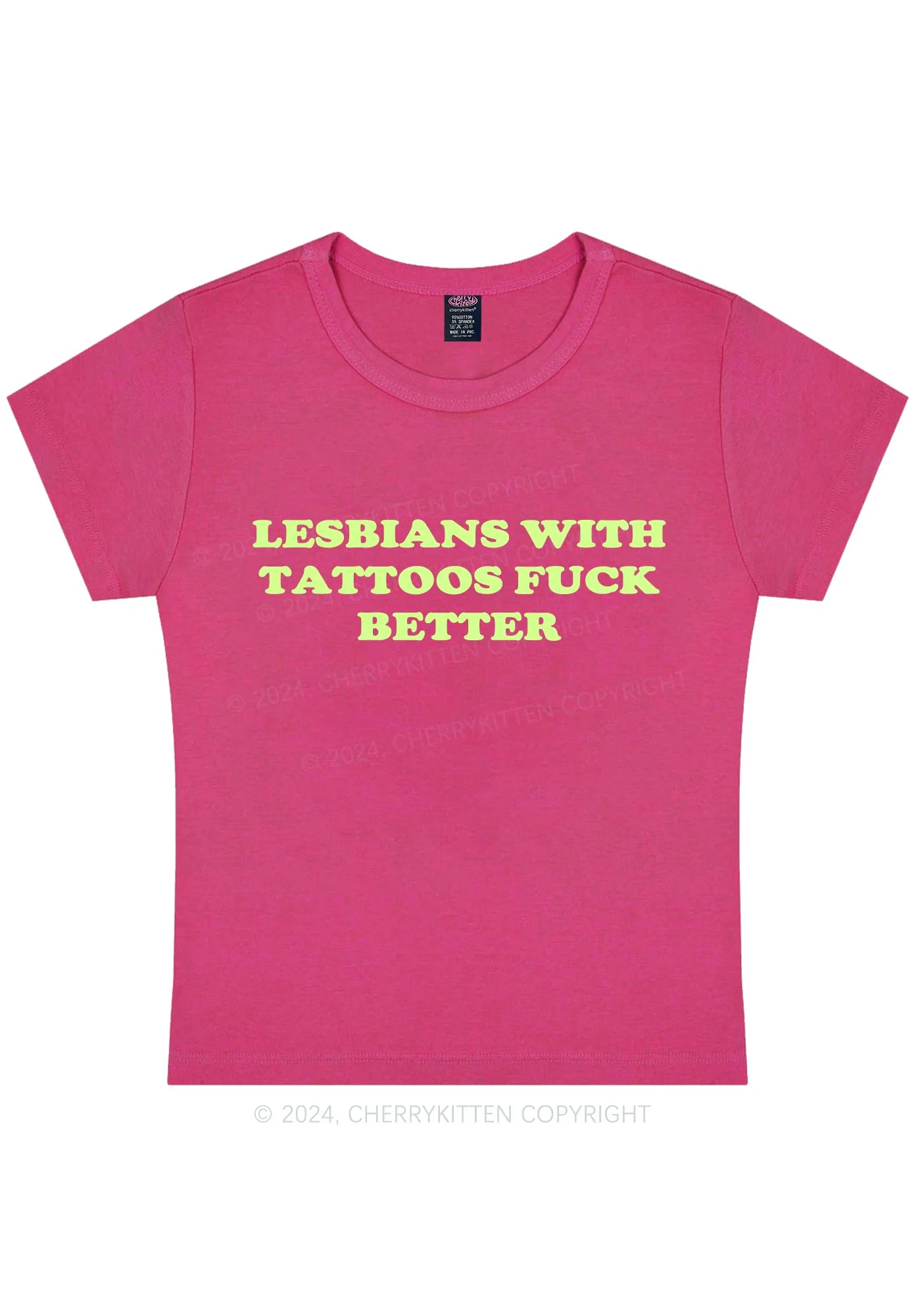 Lesbians With Tattoos Y2K Baby Tee Cherrykitten - Image 8