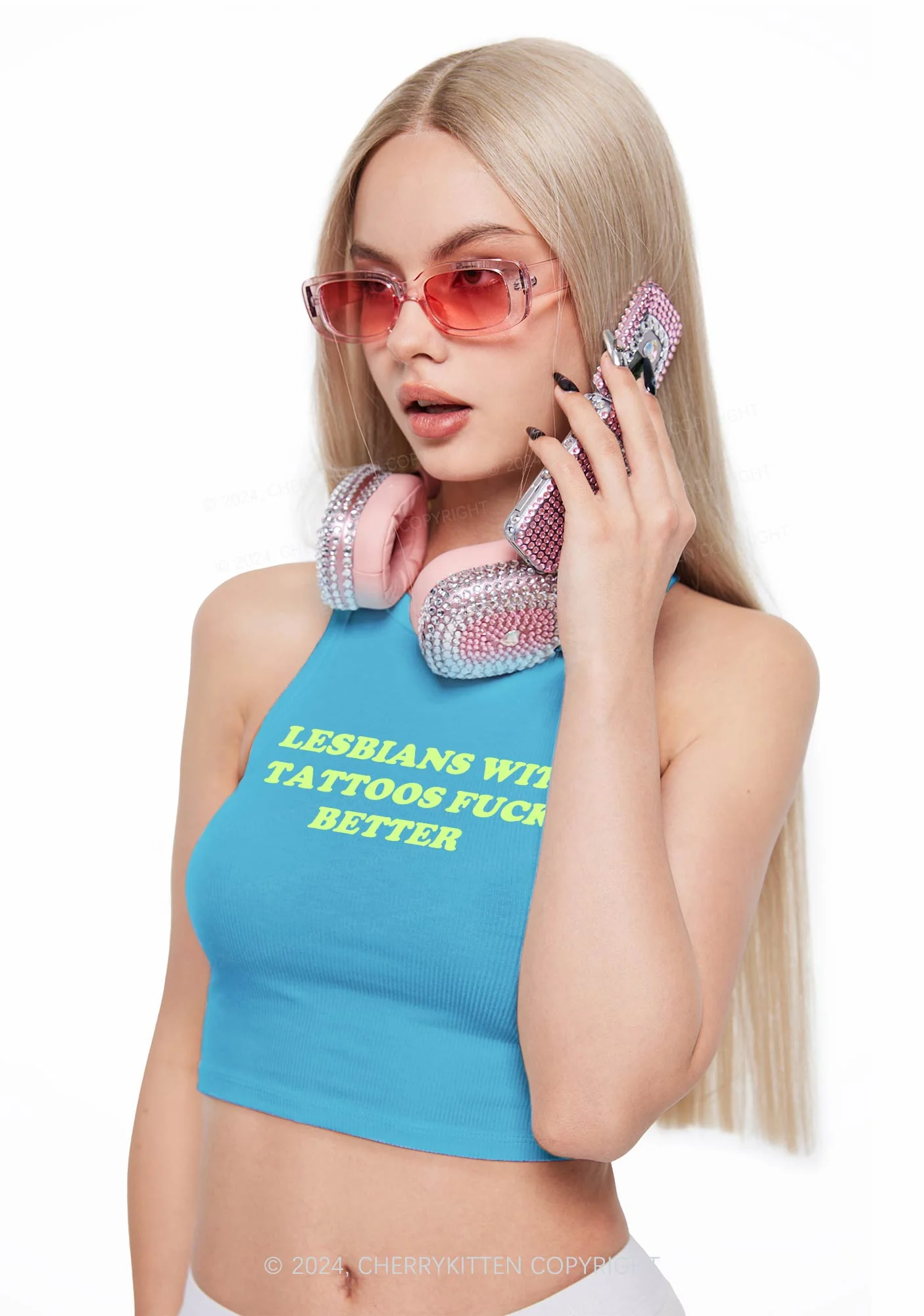 Lesbians With Tattoos Y2K Crop Tank Top Cherrykitten - Image 2