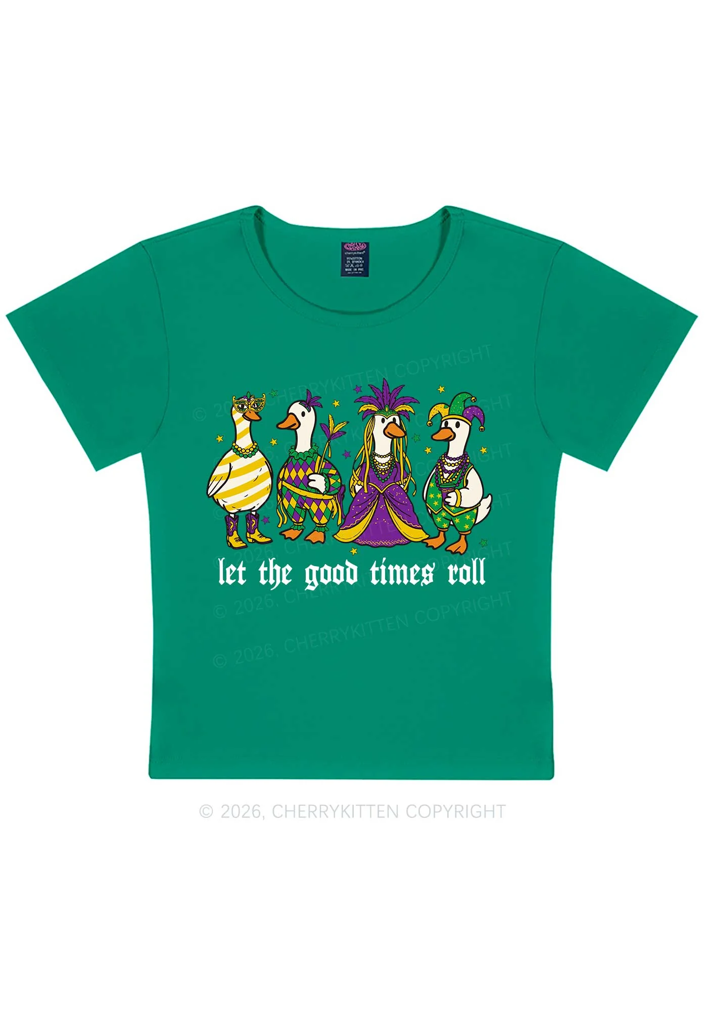 Let The Good Times Roll Y2K Baby Tee Cherrykitten - Image 10