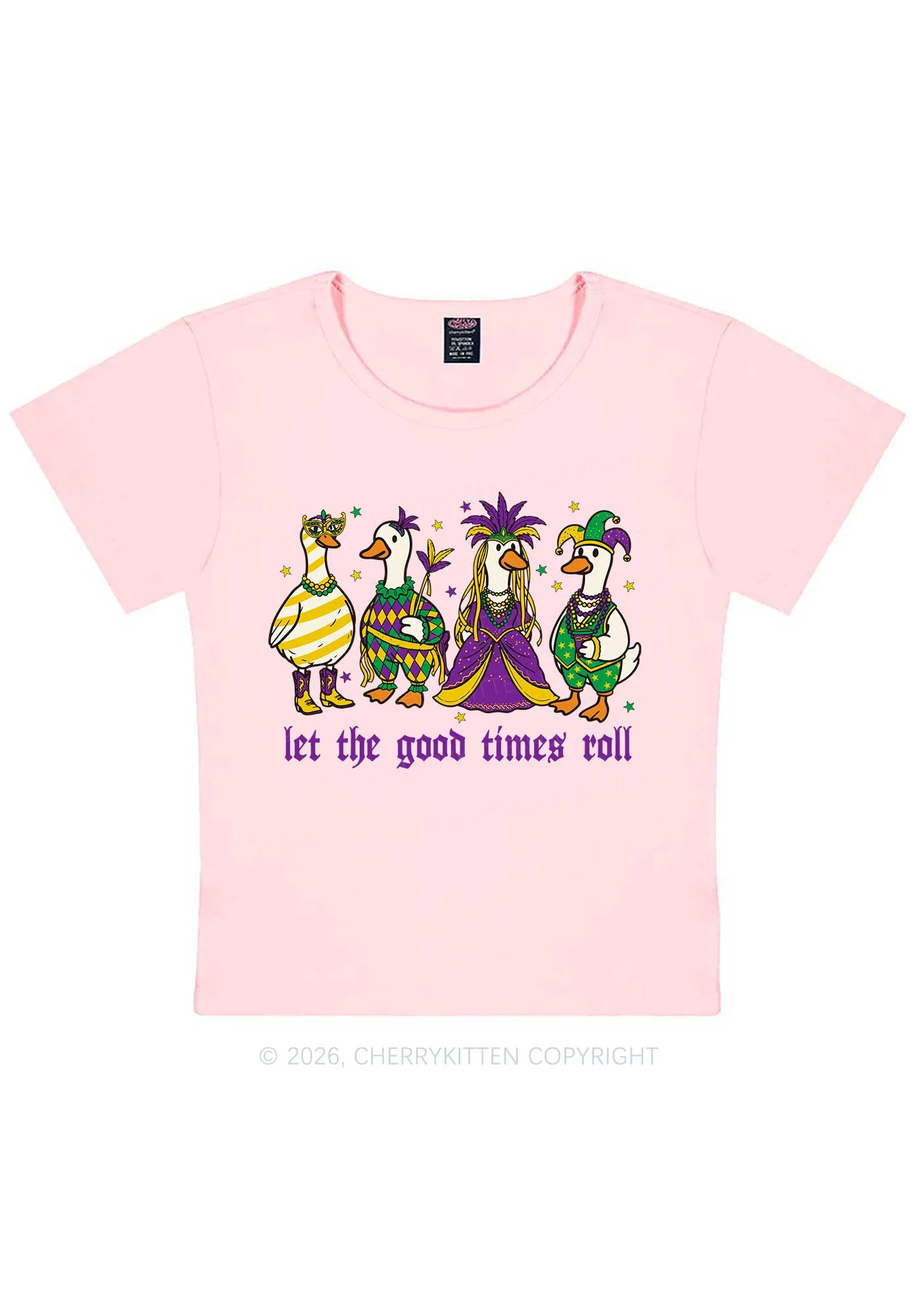 Let The Good Times Roll Y2K Baby Tee Cherrykitten - Image 11