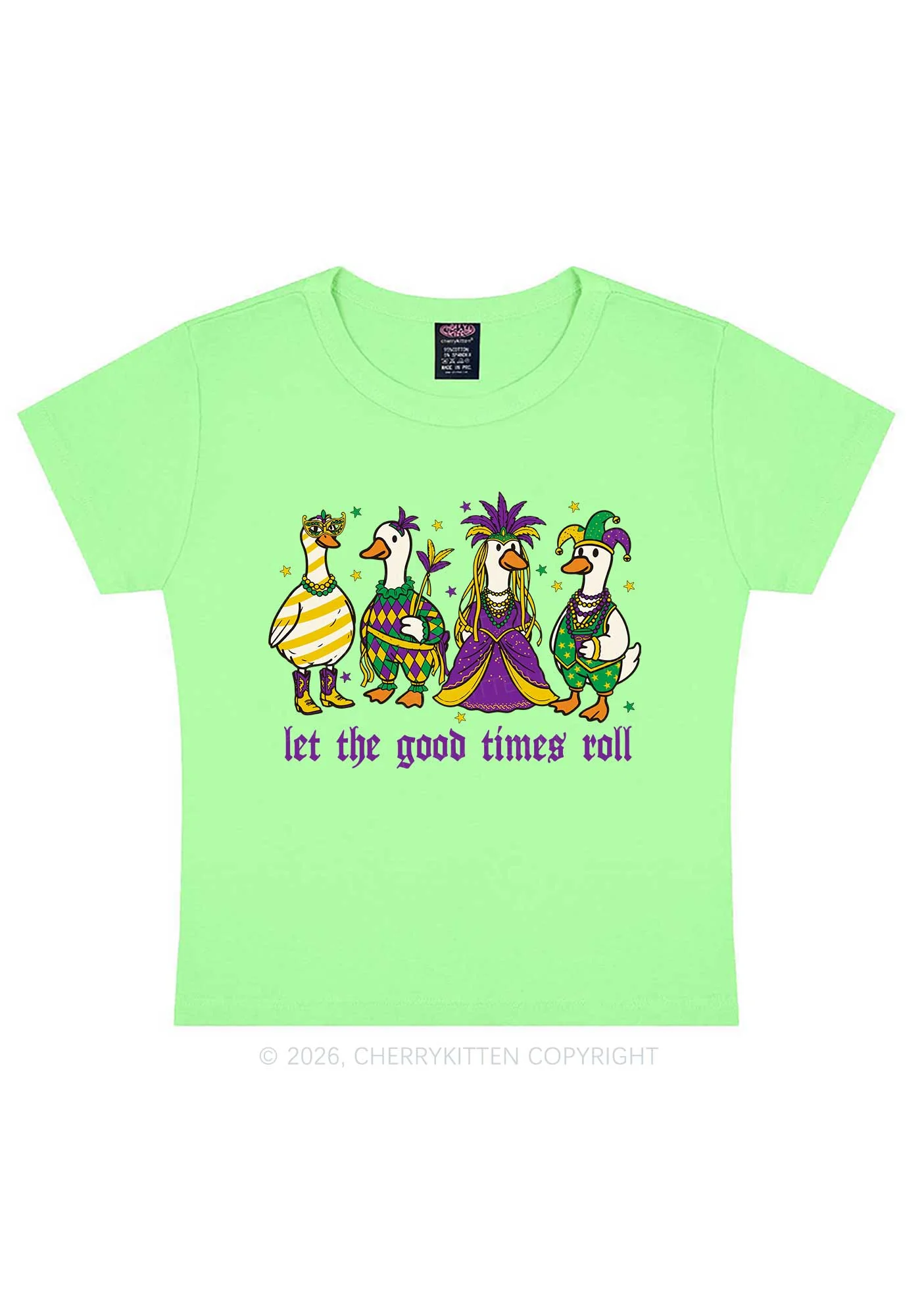 Let The Good Times Roll Y2K Baby Tee Cherrykitten - Image 12