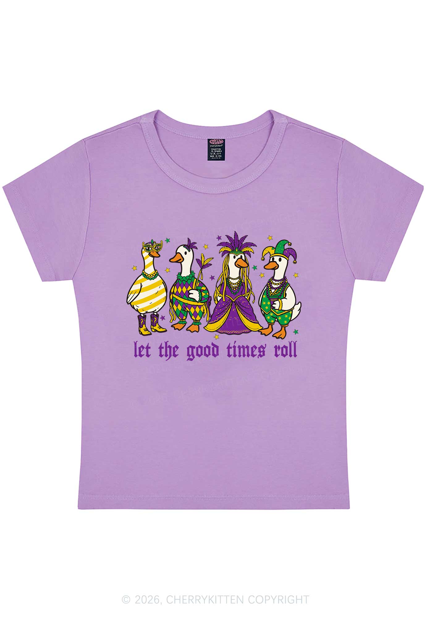 Let The Good Times Roll Y2K Baby Tee Cherrykitten - Image 6