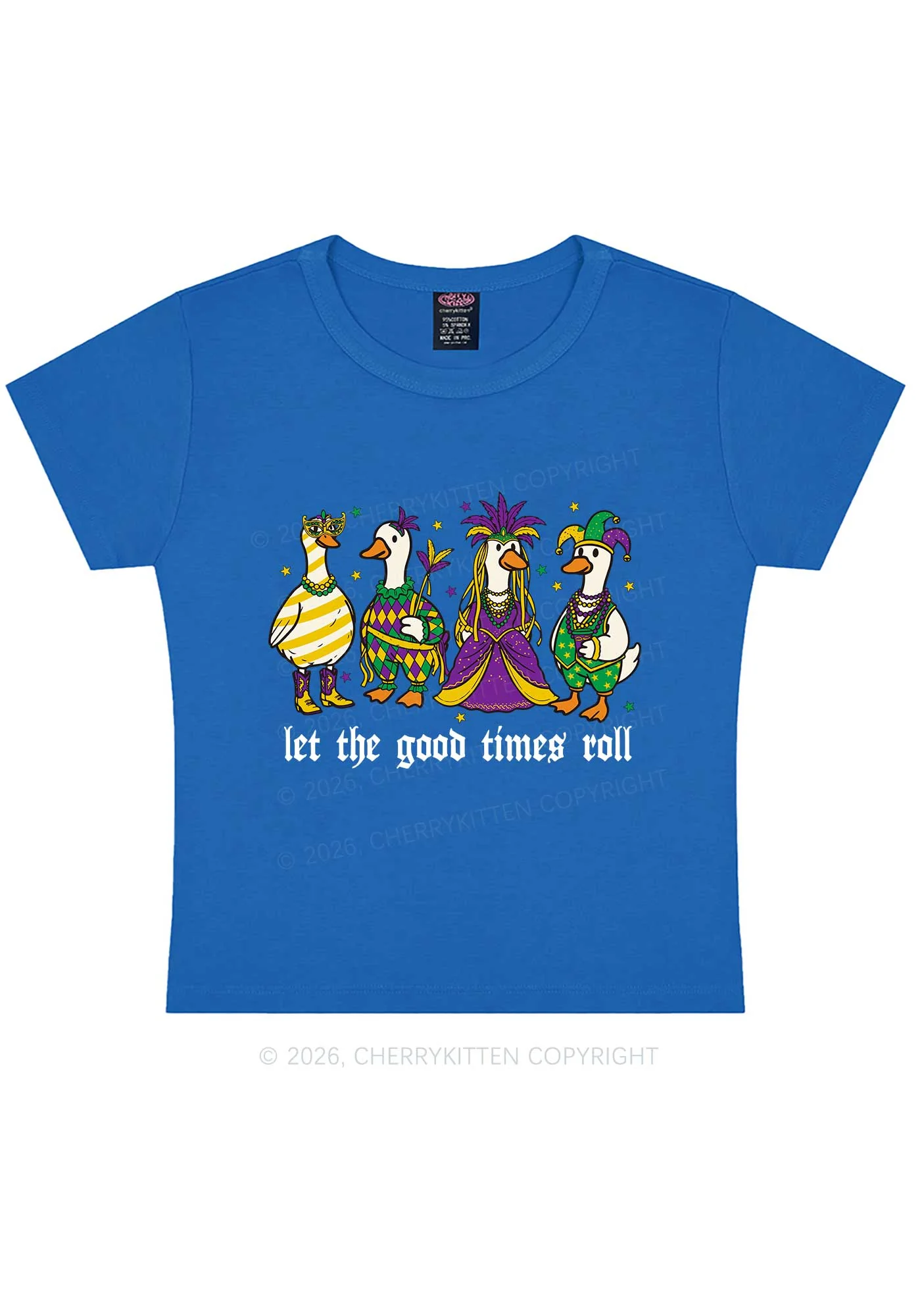 Let The Good Times Roll Y2K Baby Tee Cherrykitten - Image 8