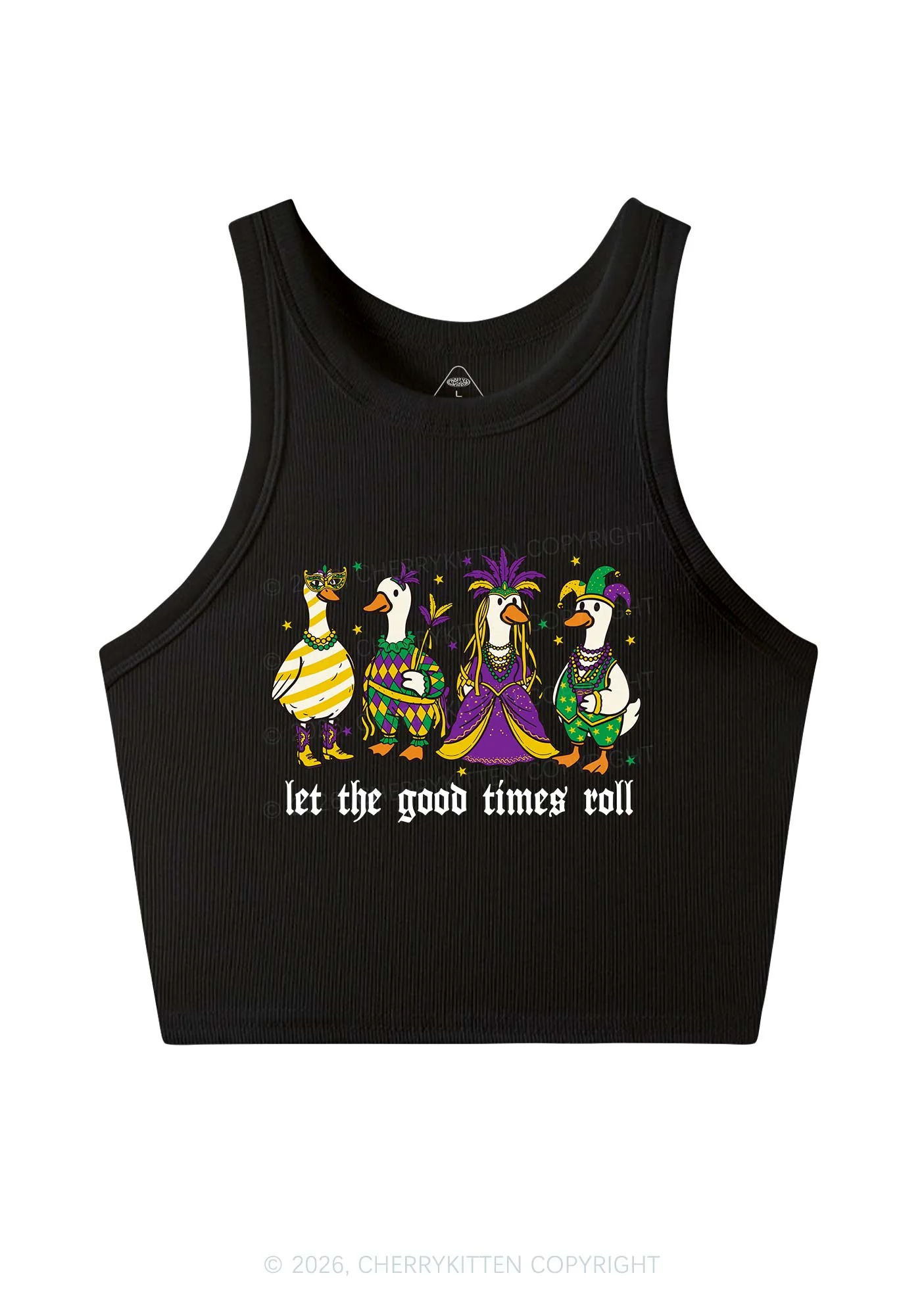 Let The Good Times Roll Y2K Crop Tank Top Cherrykitten - Image 3