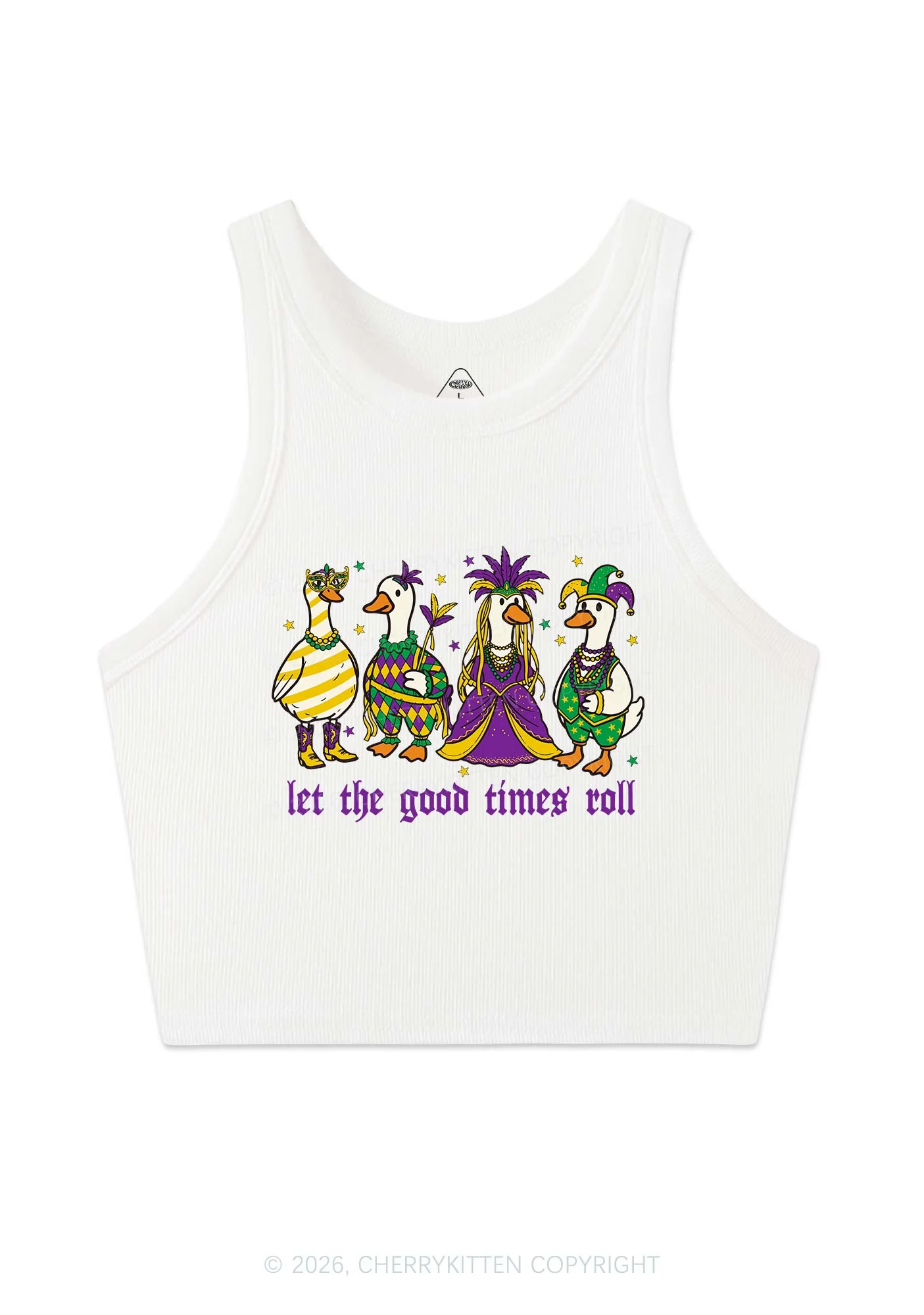 Let The Good Times Roll Y2K Crop Tank Top Cherrykitten - Image 4