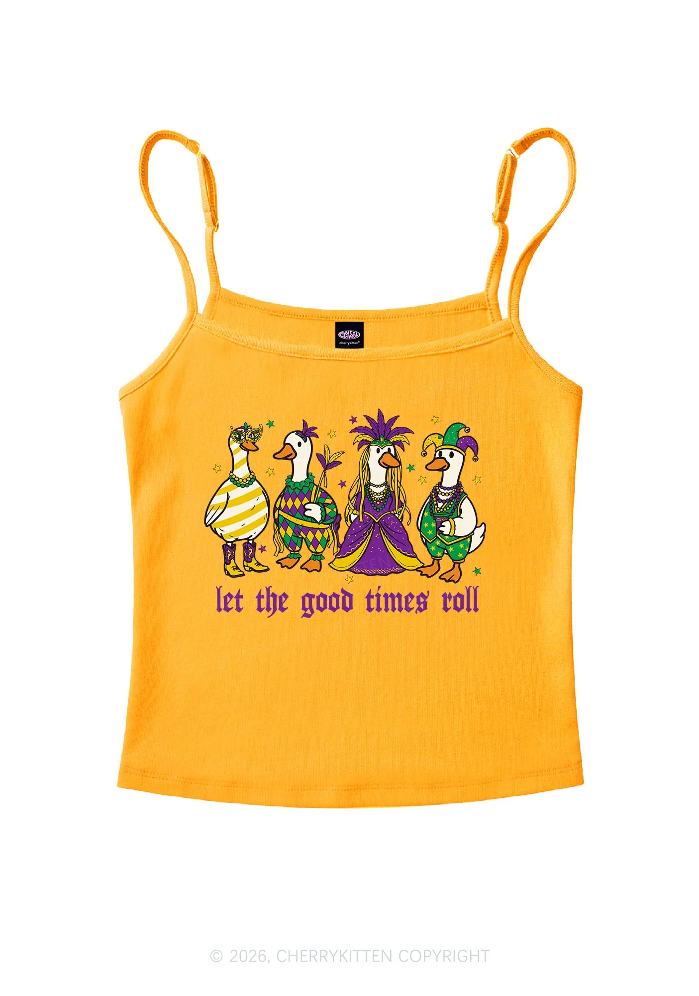 Let The Good Times Roll Y2K Spaghetti Strap Cami Cherrykitten - Image 6