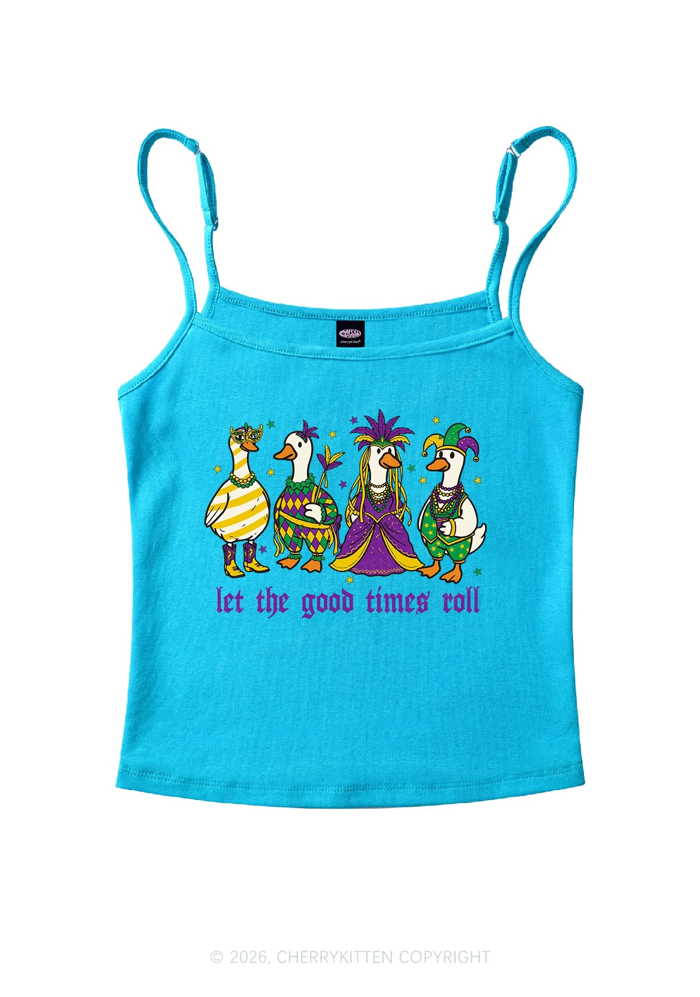 Let The Good Times Roll Y2K Spaghetti Strap Cami Cherrykitten - Image 7