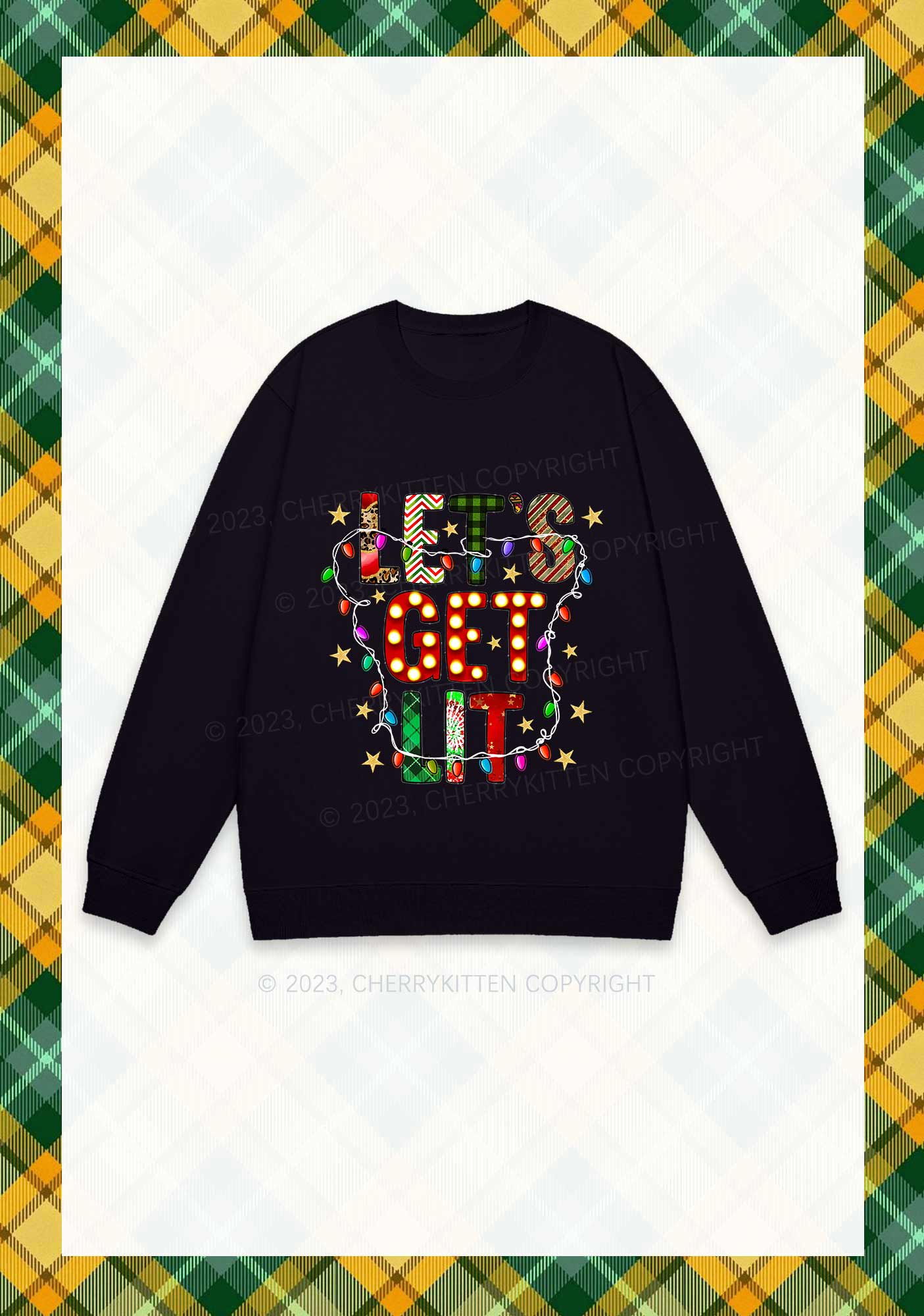 Let's Get Lit Christmas Y2K Sweatshirt Cherrykitten - Image 3