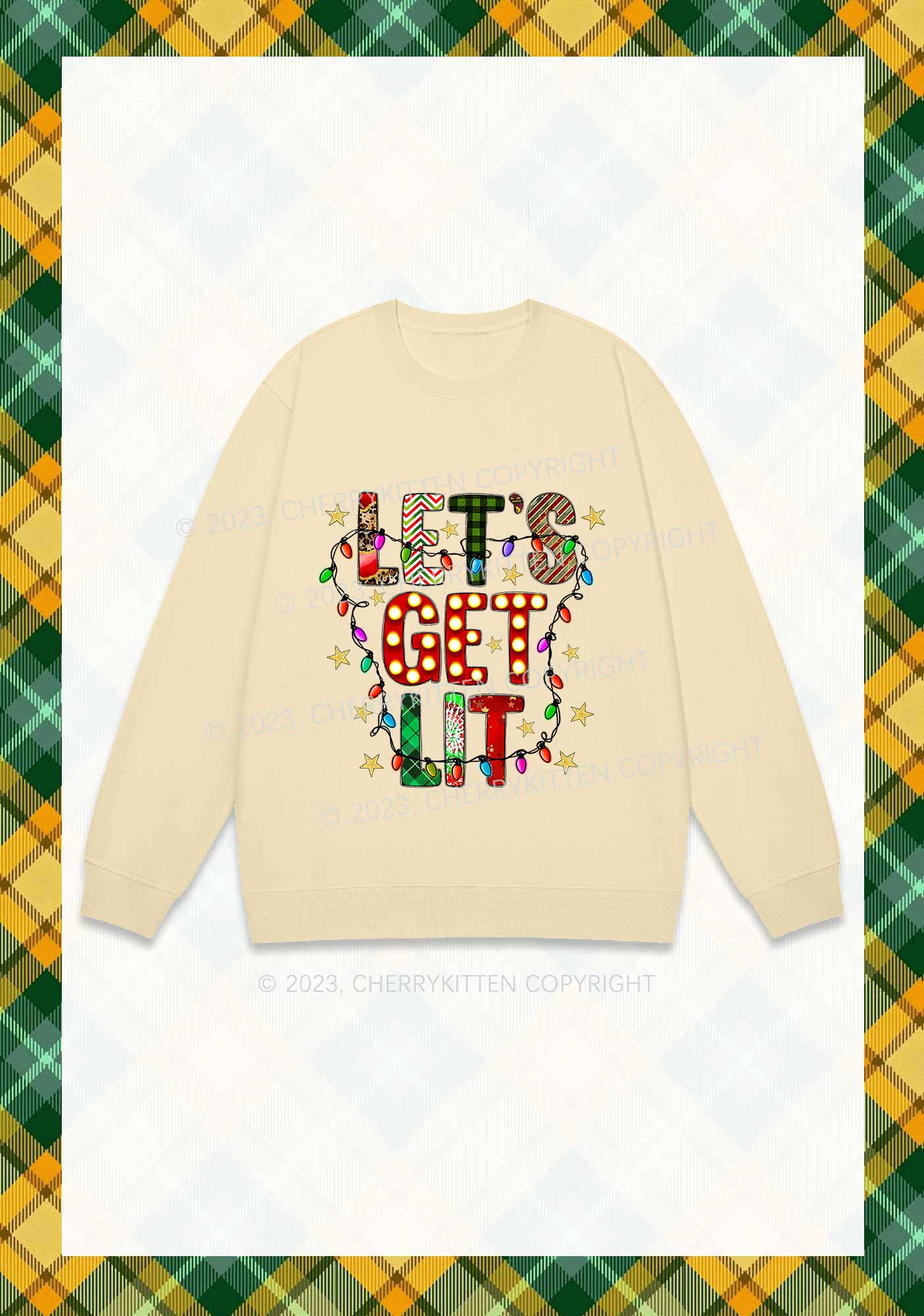 Let's Get Lit Christmas Y2K Sweatshirt Cherrykitten - Image 4