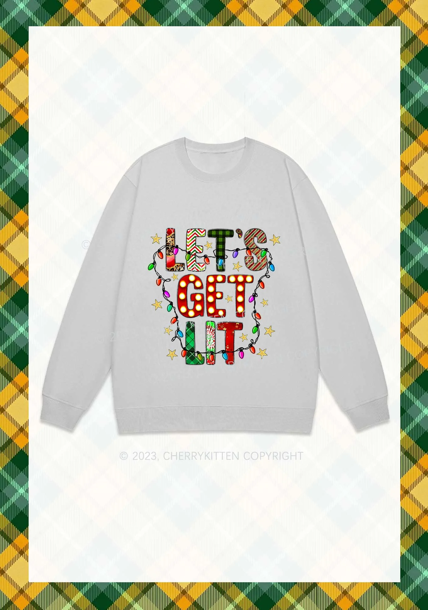 Let's Get Lit Christmas Y2K Sweatshirt Cherrykitten - Image 5