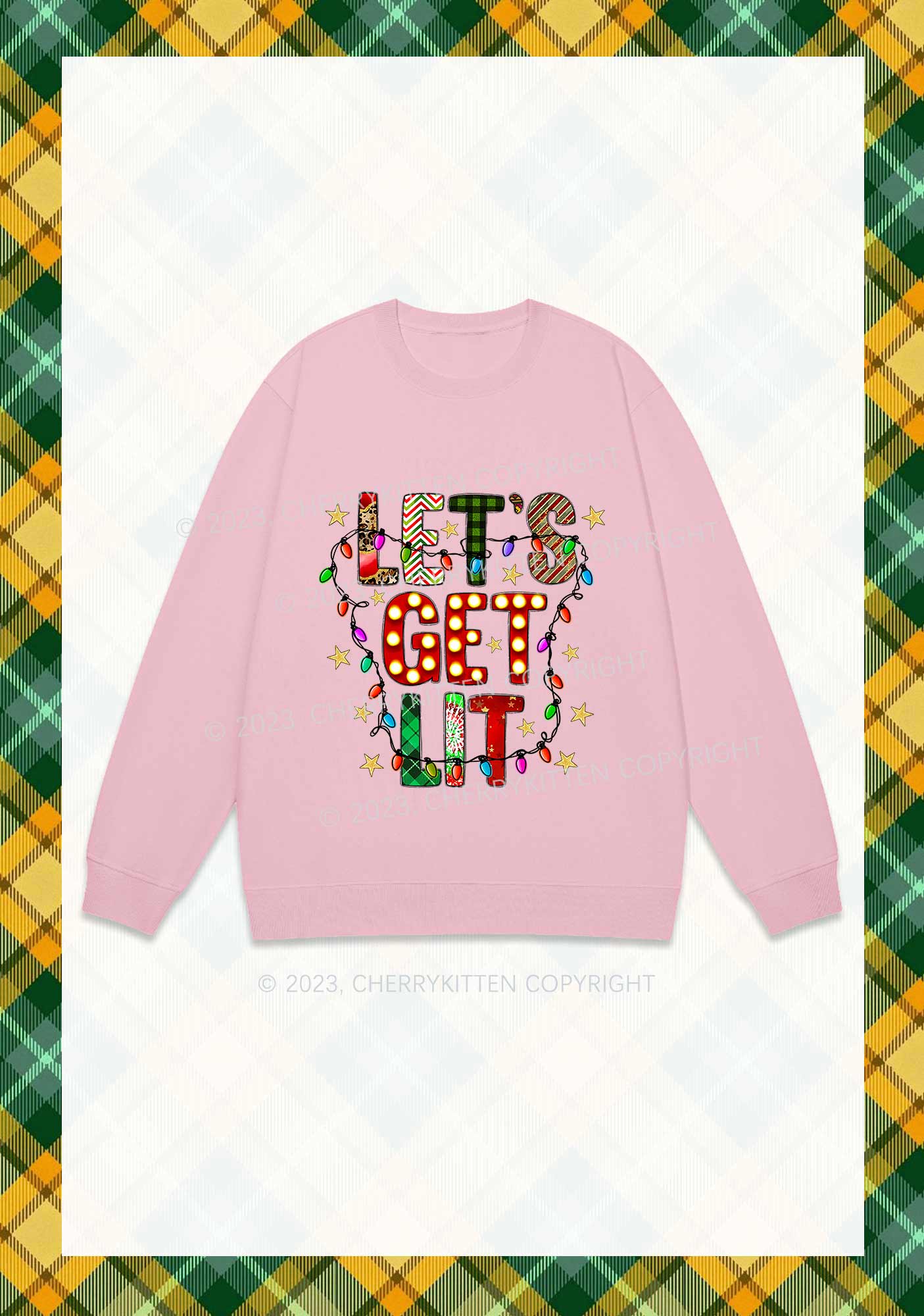 Let's Get Lit Christmas Y2K Sweatshirt Cherrykitten - Image 6
