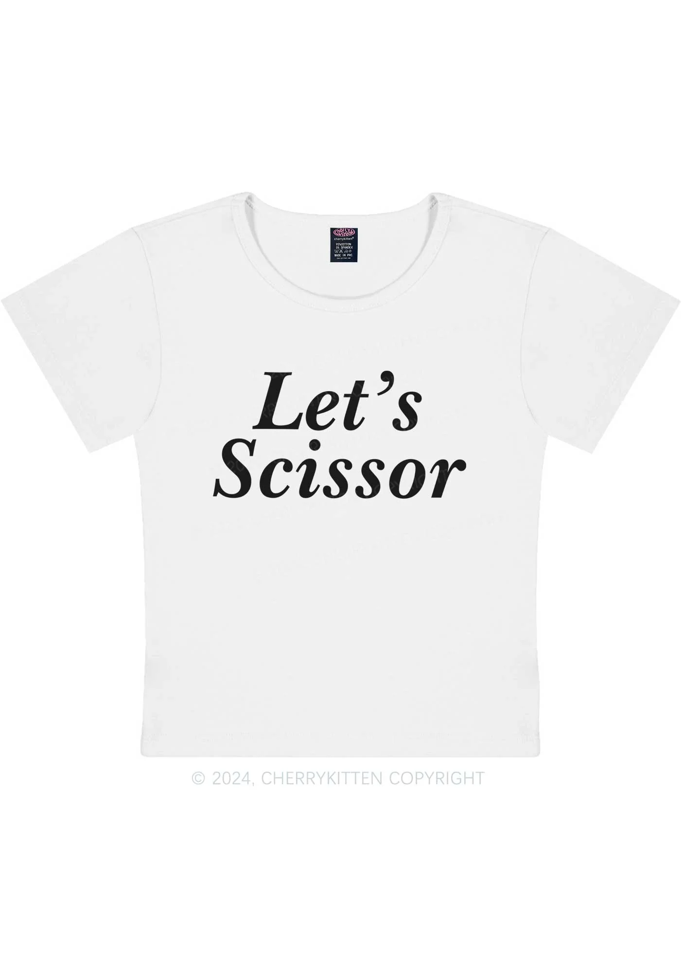 Lets Scissor Y2K Baby Tee Cherrykitten - Image 4