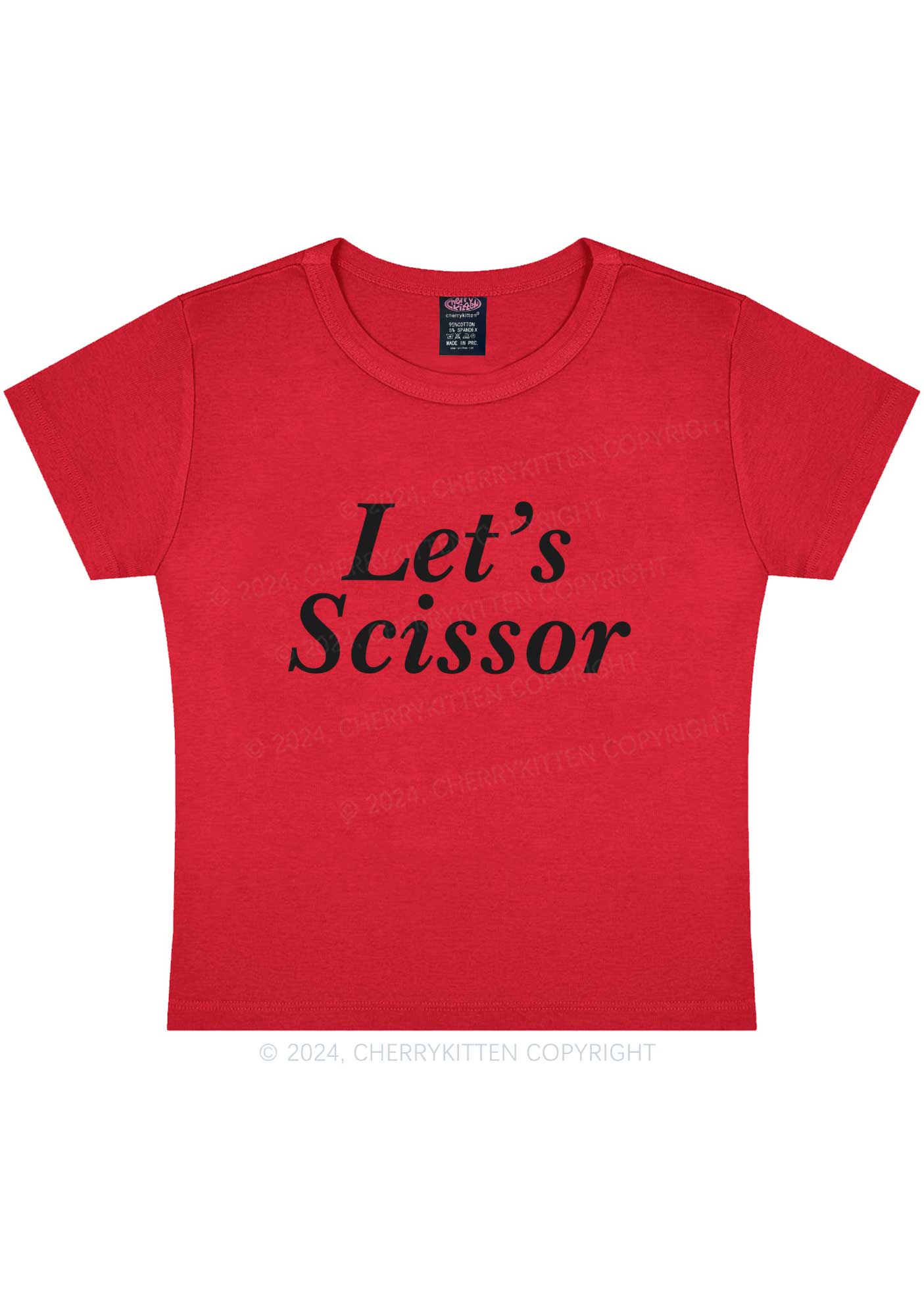 Lets Scissor Y2K Baby Tee Cherrykitten - Image 5