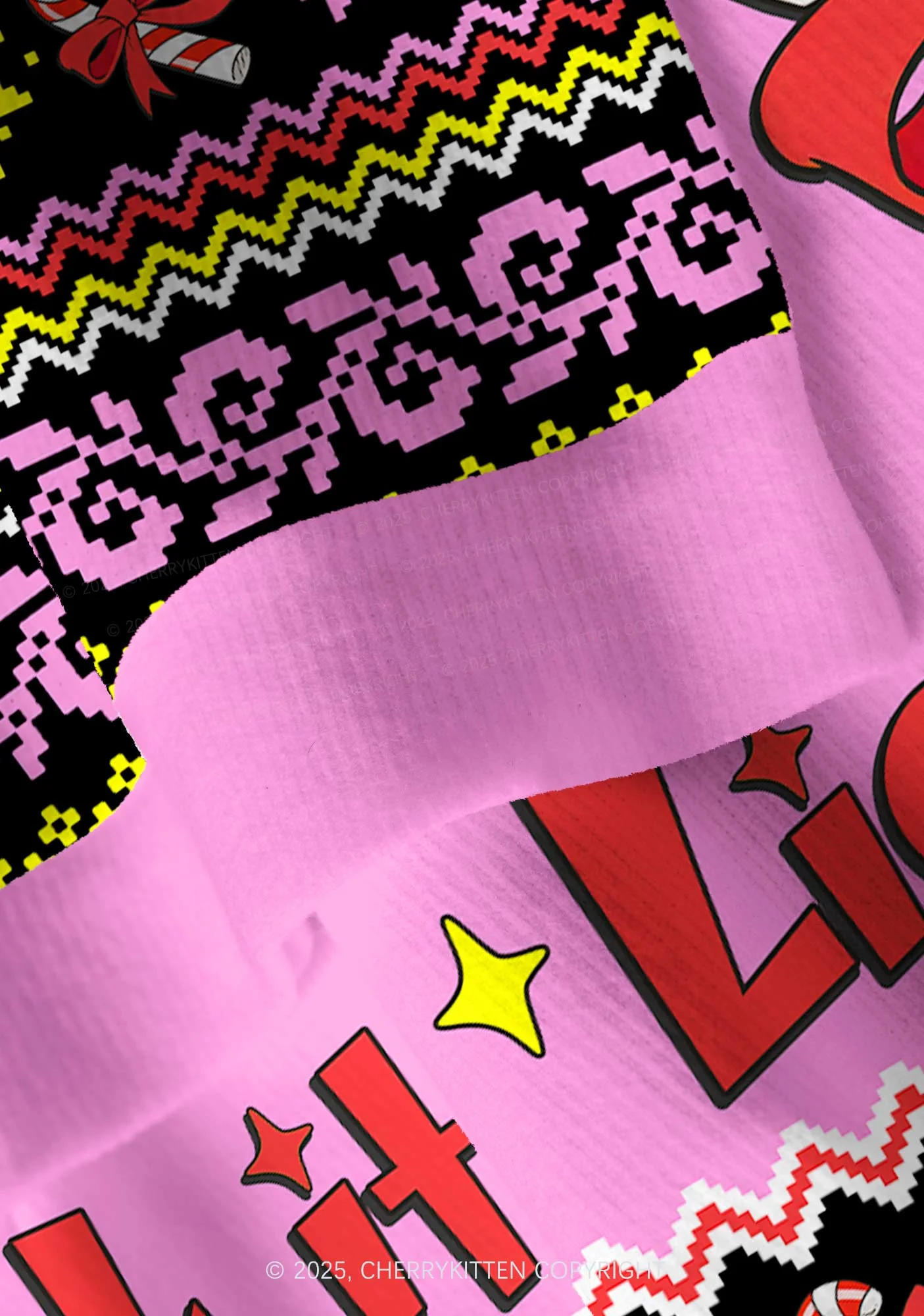 Lick Itself Y2K Christmas Cardigan Knit Sweatshirt Cherrykitten - Image 6