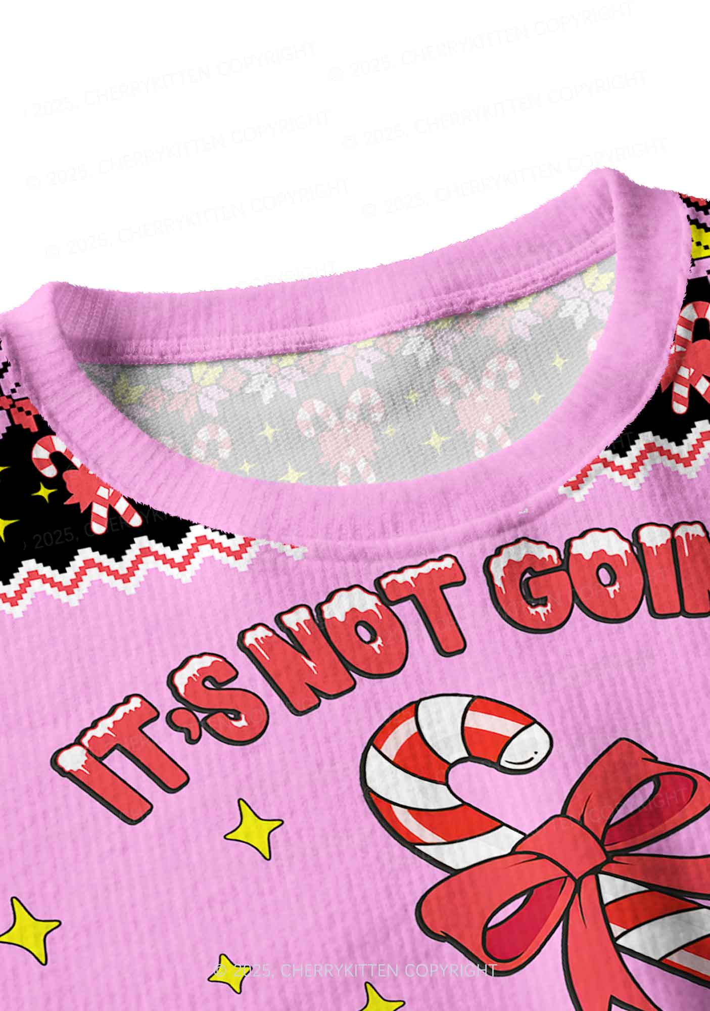 Lick Itself Y2K Christmas Crop Knit Sweatshirt Cherrykitten - Image 4