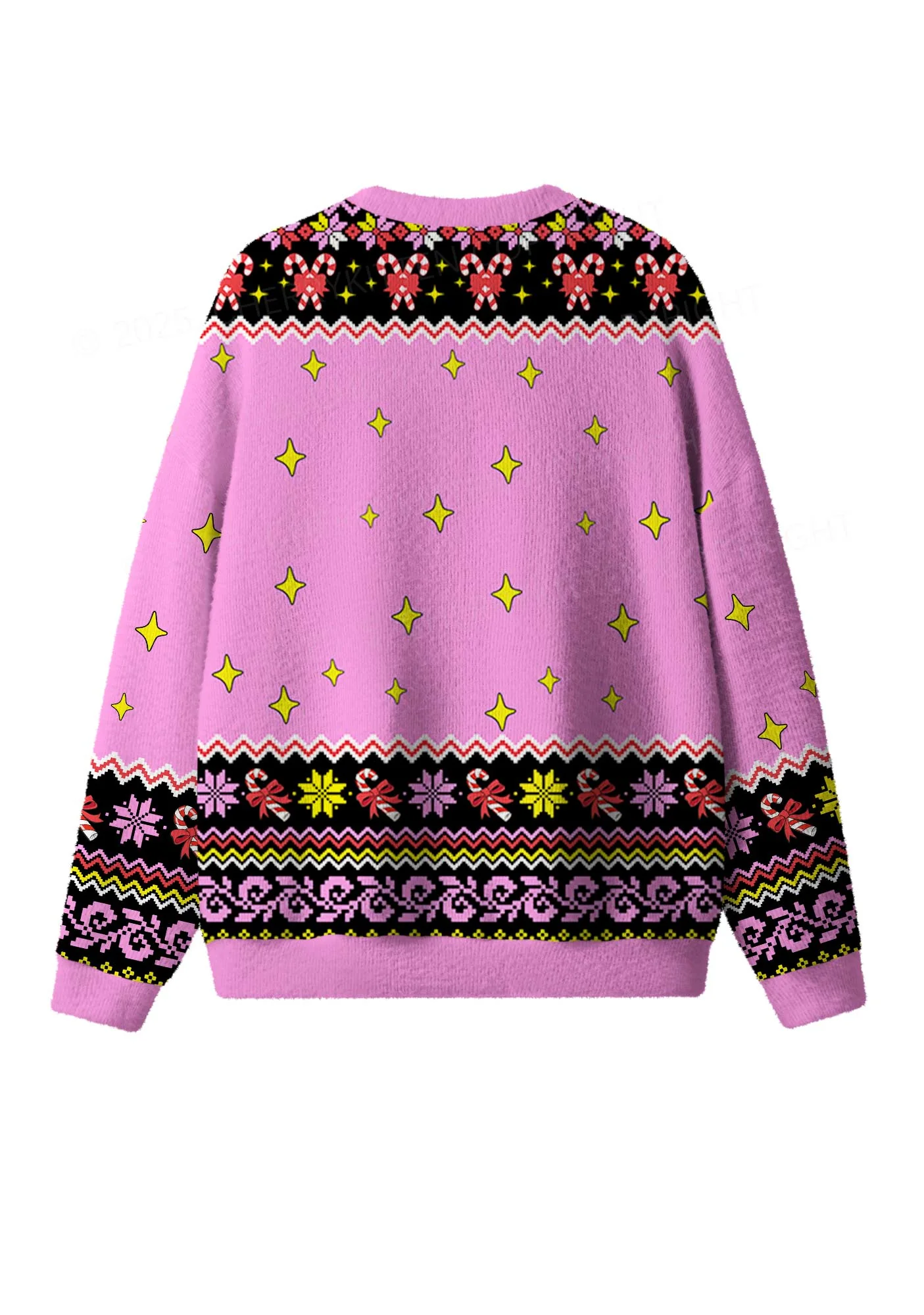 Lick Itself Y2K Christmas Knit Sweatshirt Cherrykitten - Image 2