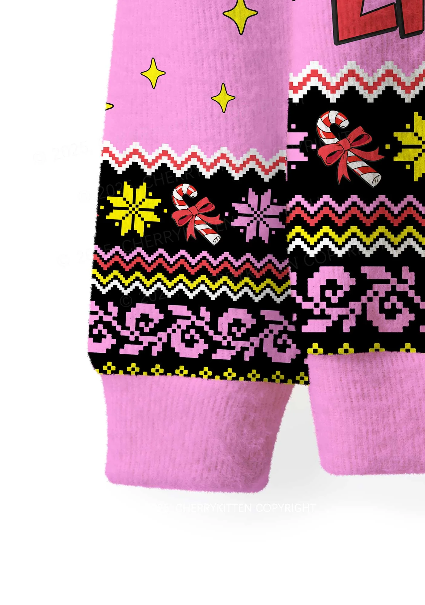 Lick Itself Y2K Christmas Knit Sweatshirt Cherrykitten - Image 3