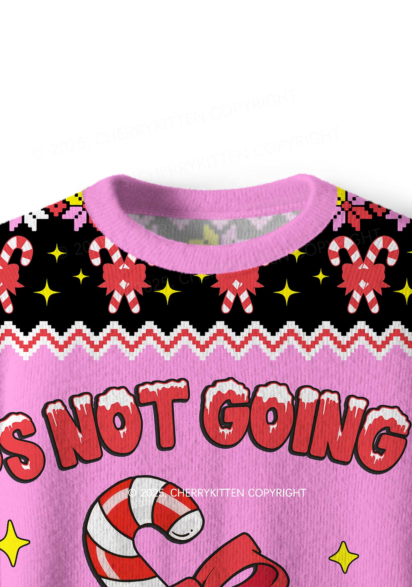 Lick Itself Y2K Christmas Knit Sweatshirt Cherrykitten - Image 4