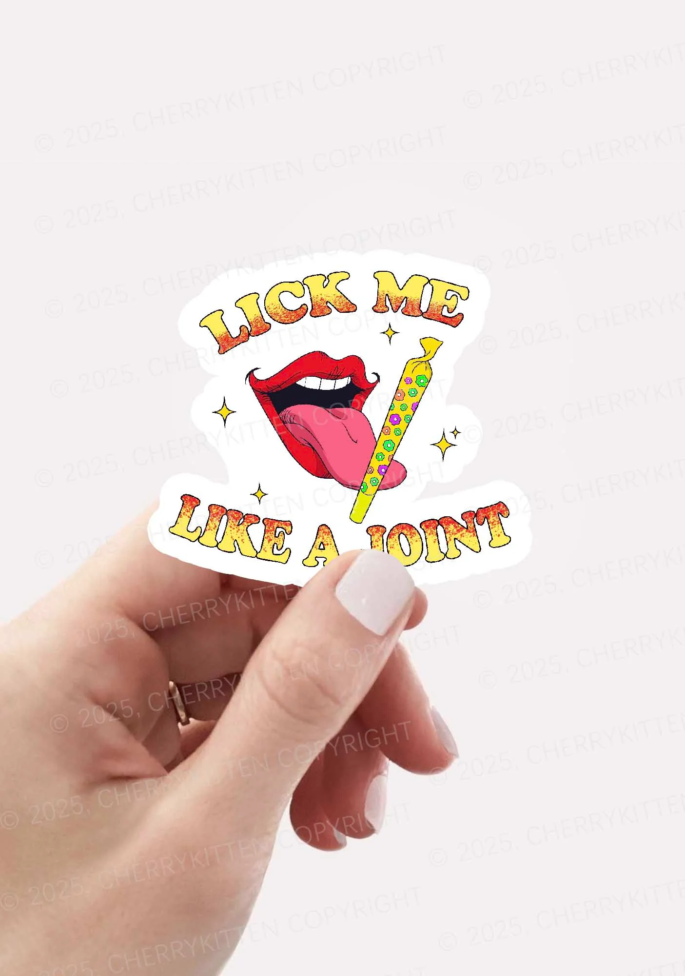 Lick Me Like A Joint 1Pc Y2K Sticker Cherrykitten - Image 2