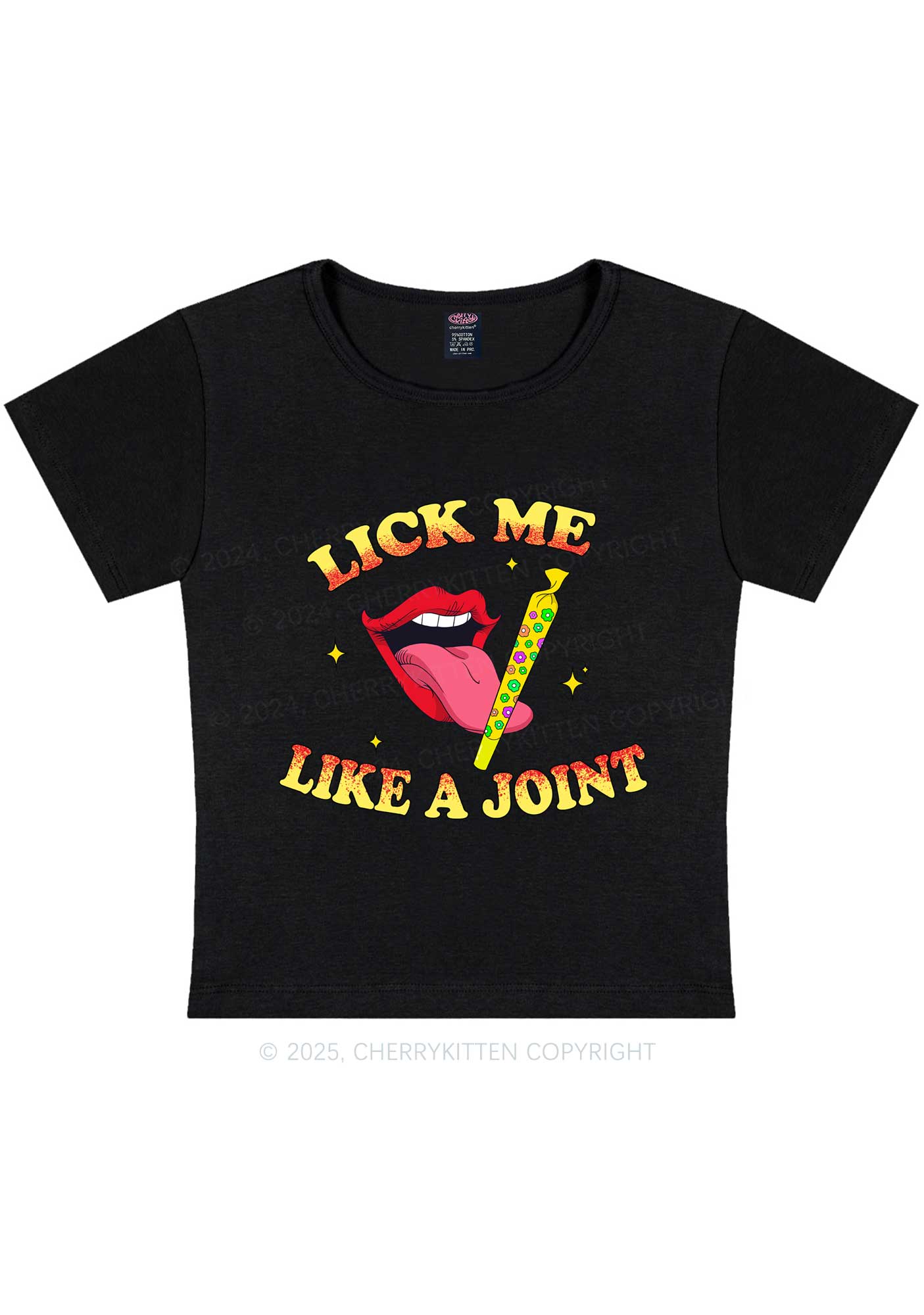 Lick Me Like A Joint Y2K Baby Tee Cherrykitten - Image 3