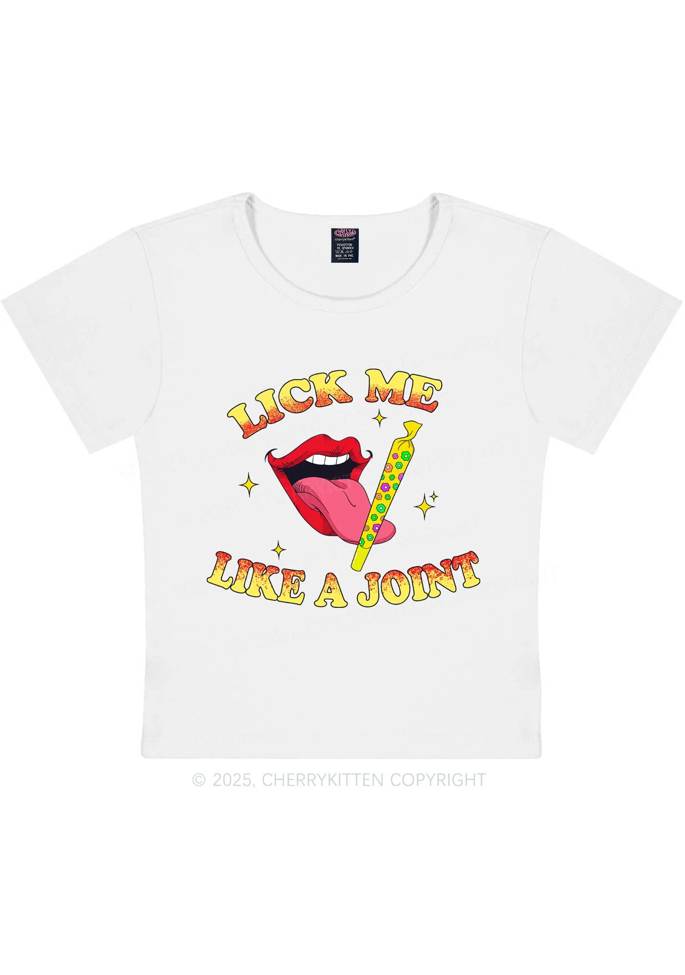 Lick Me Like A Joint Y2K Baby Tee Cherrykitten - Image 4
