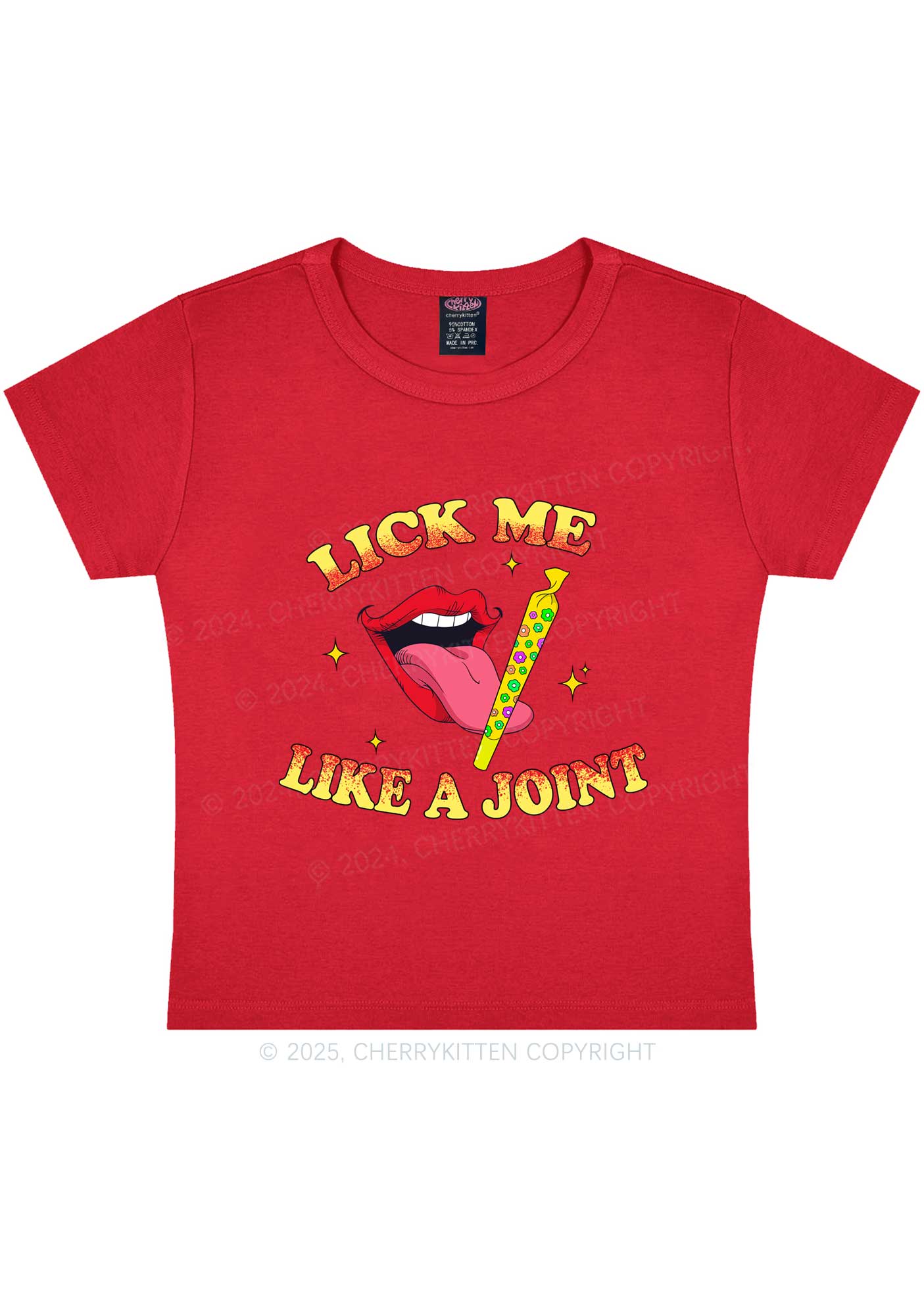 Lick Me Like A Joint Y2K Baby Tee Cherrykitten - Image 7