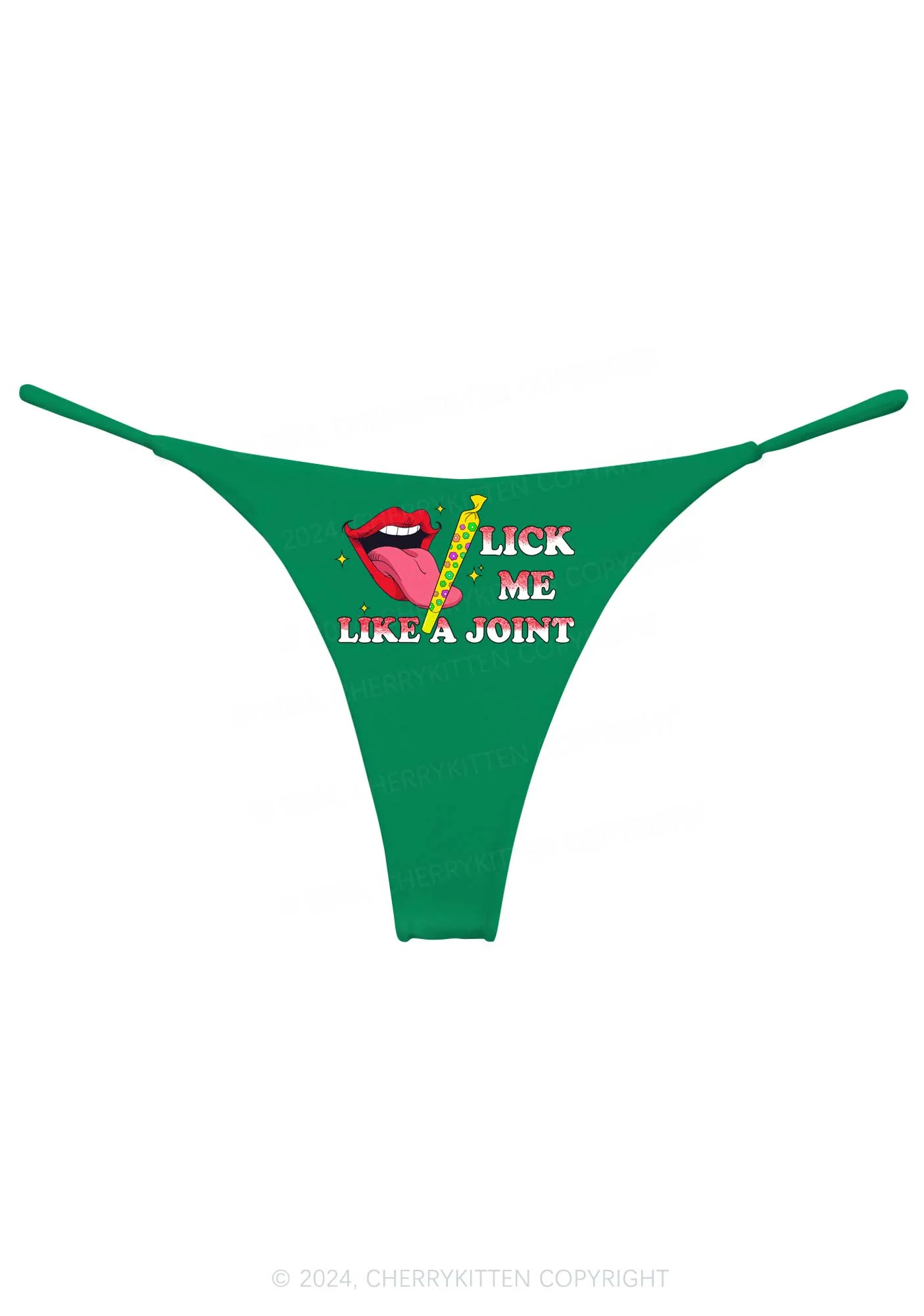 Lick Me Like A Joint Y2K Bikini String Thong Cherrykitten - Image 6
