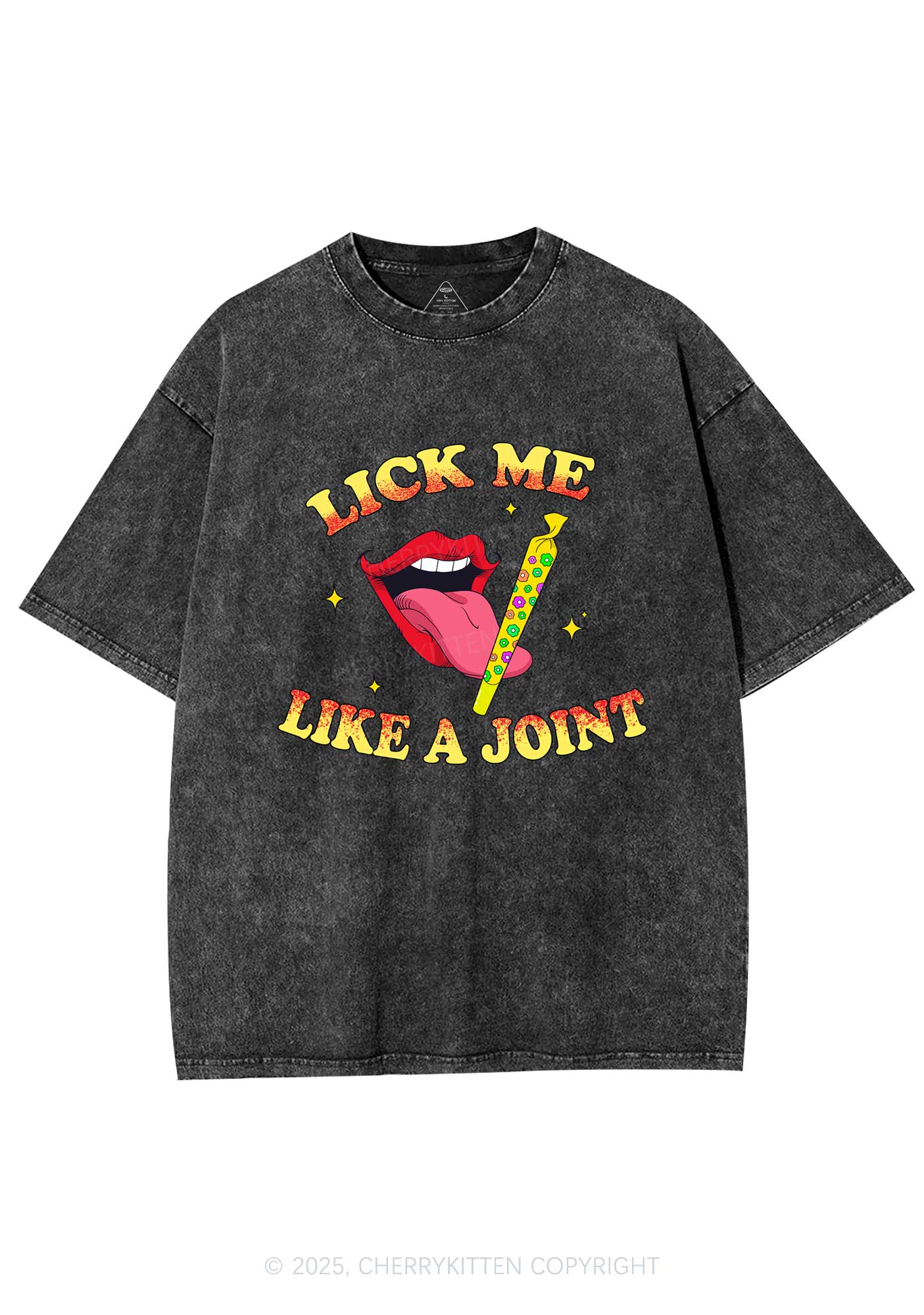 Lick Me Like A Joint Y2K Washed Tee Cherrykitten - Image 3