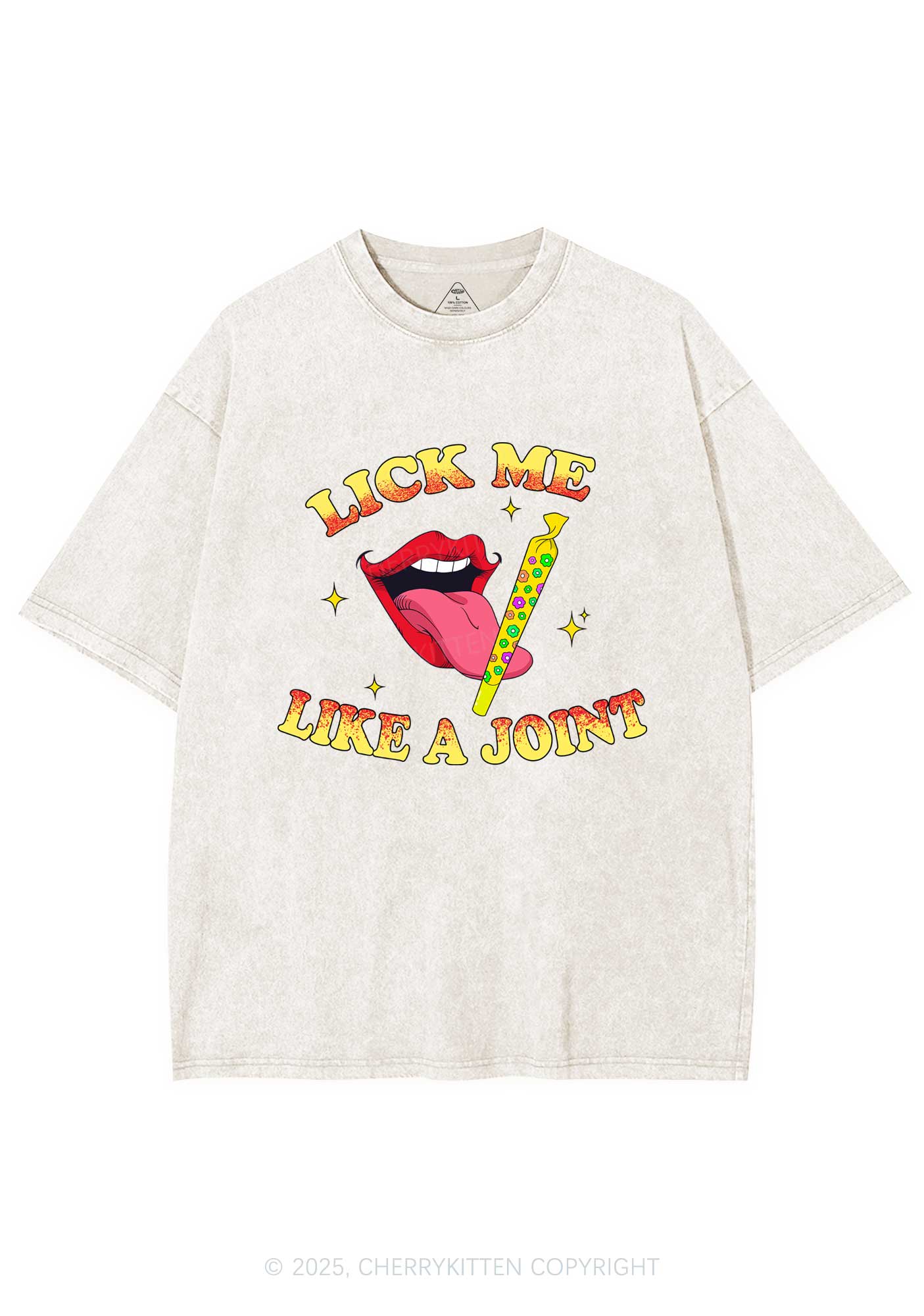 Lick Me Like A Joint Y2K Washed Tee Cherrykitten - Image 5