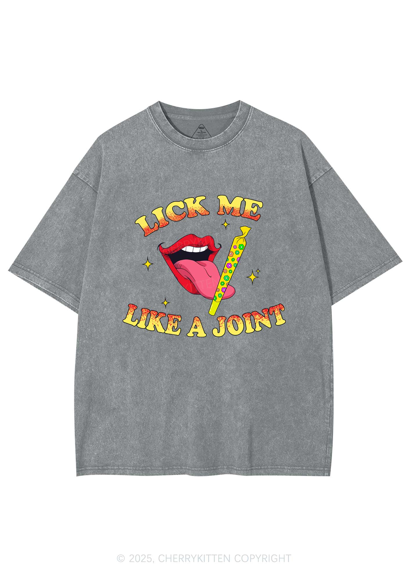 Lick Me Like A Joint Y2K Washed Tee Cherrykitten - Image 6