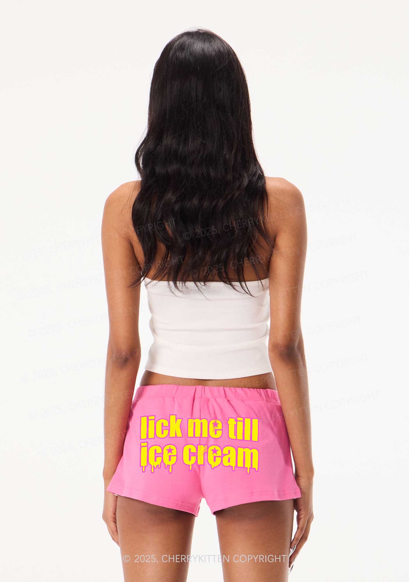 Lick Me Till Ice Cream Y2K Drawstring Mini Shorts Cherrykitten - Image 2