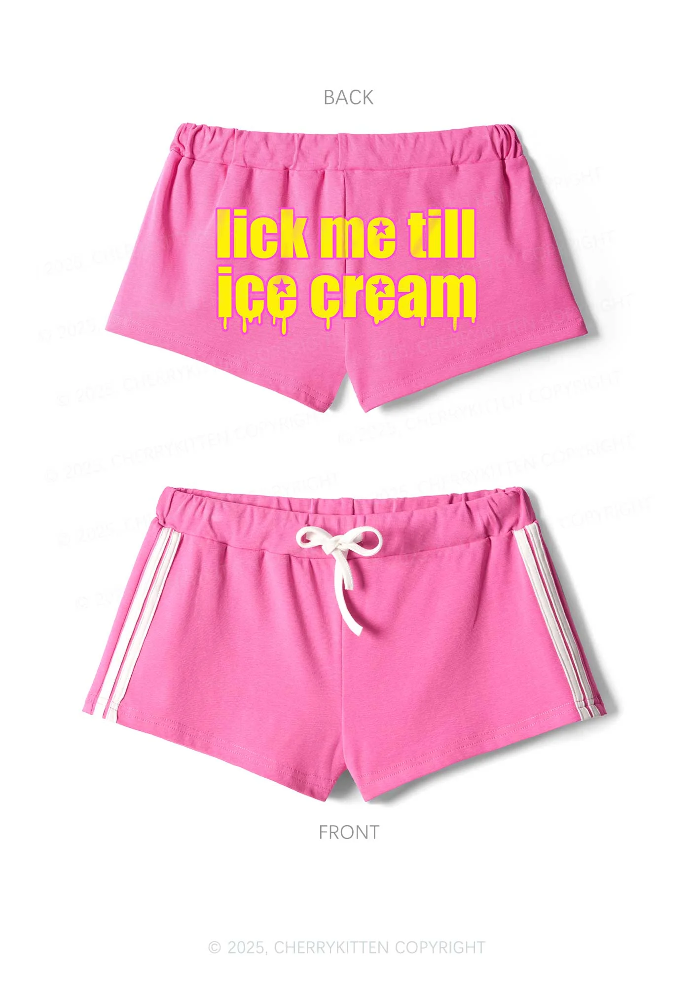 Lick Me Till Ice Cream Y2K Drawstring Mini Shorts Cherrykitten - Image 3