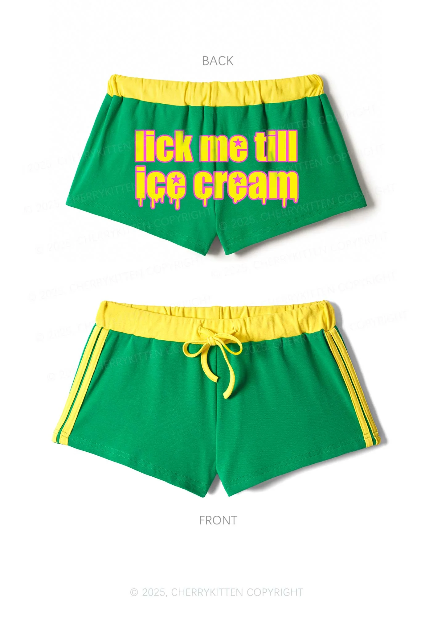 Lick Me Till Ice Cream Y2K Drawstring Mini Shorts Cherrykitten - Image 5