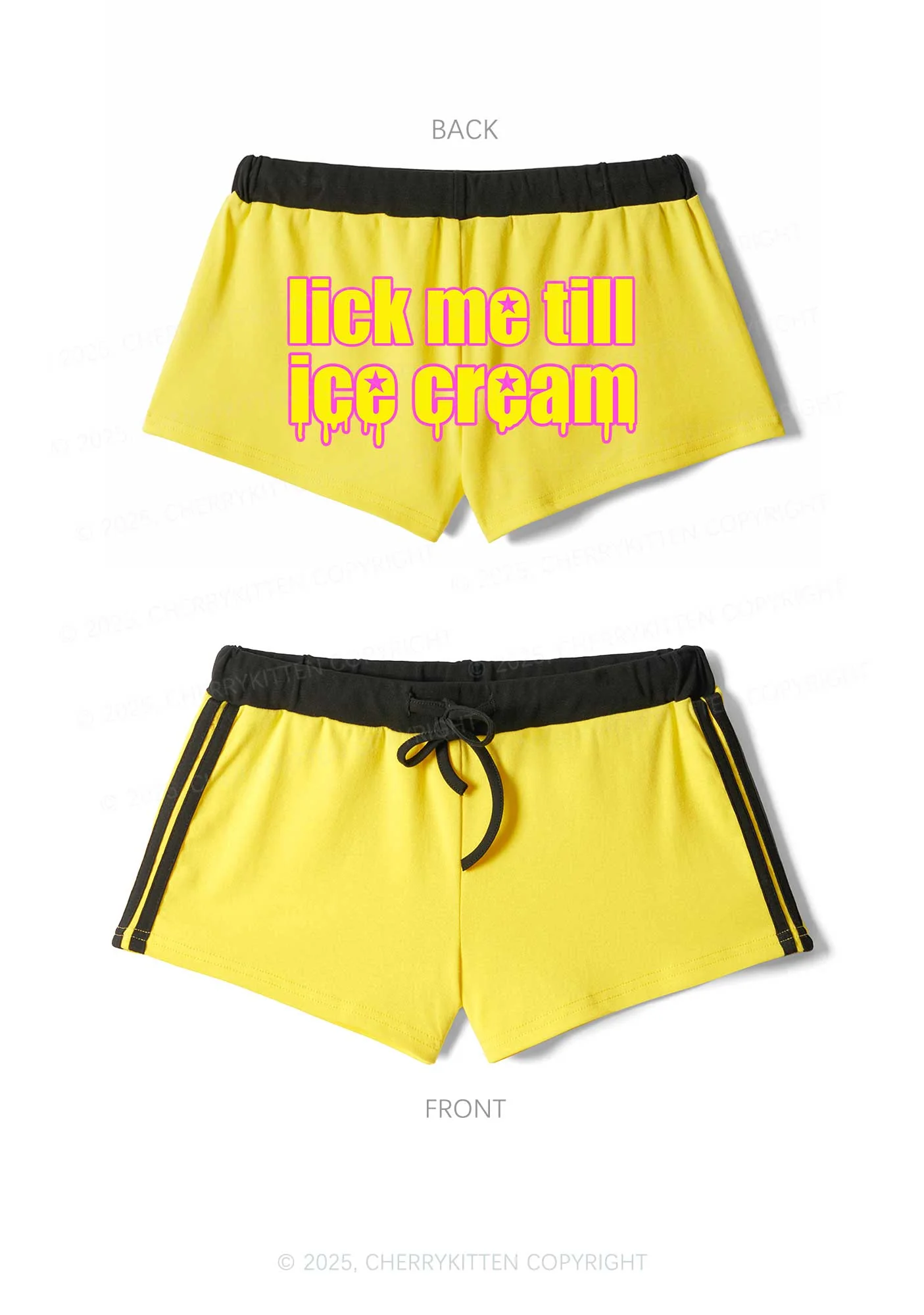Lick Me Till Ice Cream Y2K Drawstring Mini Shorts Cherrykitten - Image 6