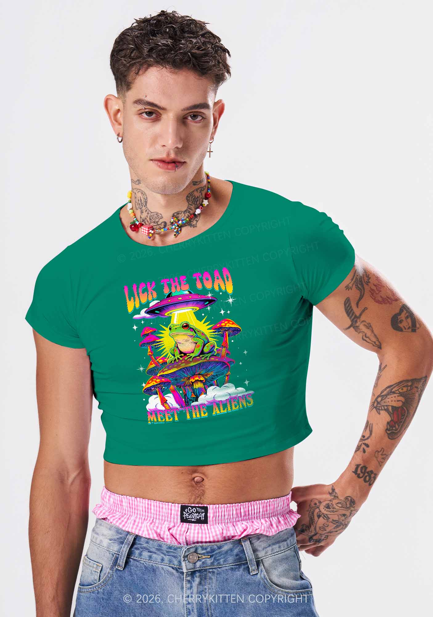 Lick The Toad Y2K Baby Tee Cherrykitten - Image 2
