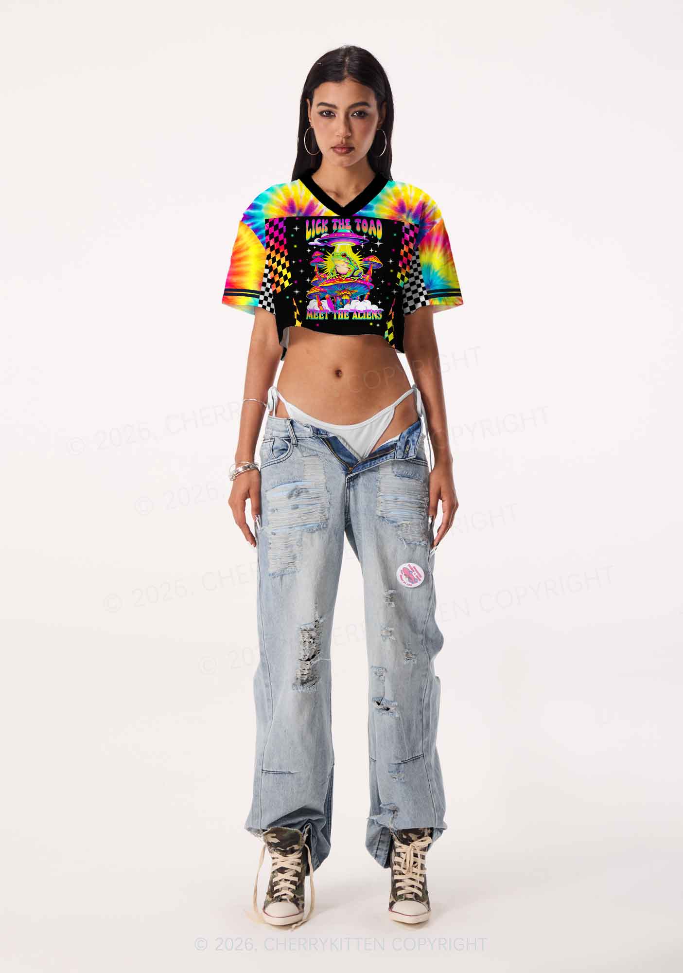 Lick The Toad Y2K Crop Sport Jersey Shirts Cherrykitten - Image 2