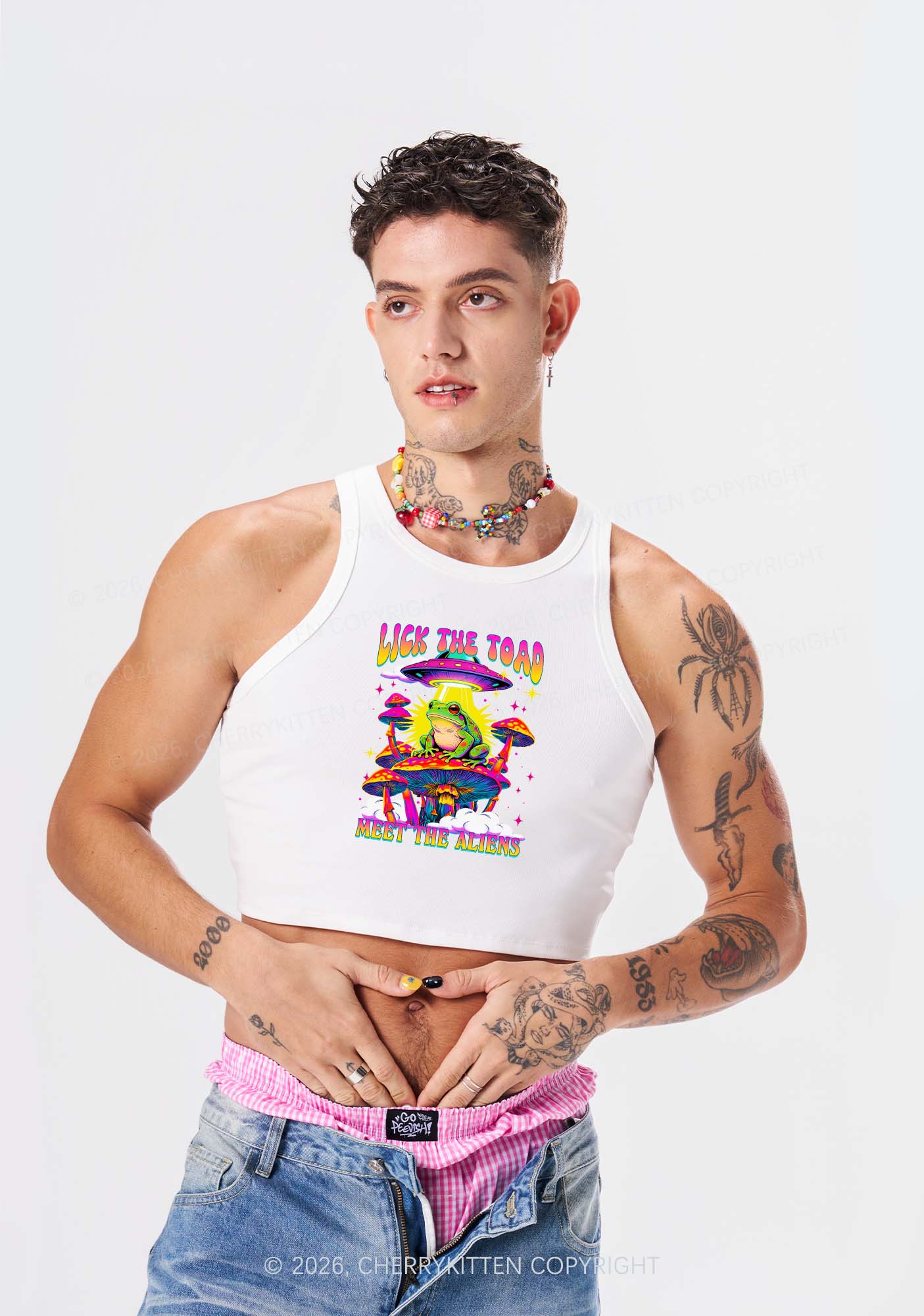 Lick The Toad Y2K Crop Tank Top Cherrykitten - Image 2