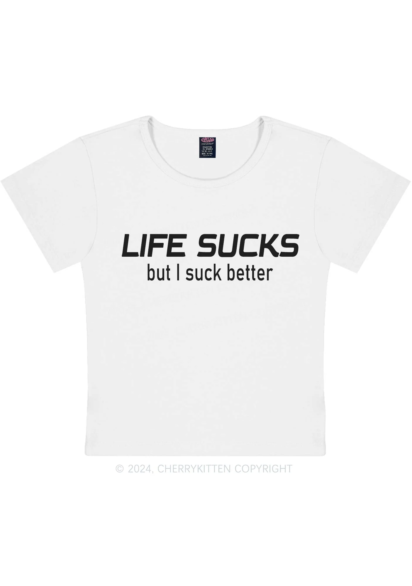 Life Sucks Y2K Baby Tee Cherrykitten - Image 3