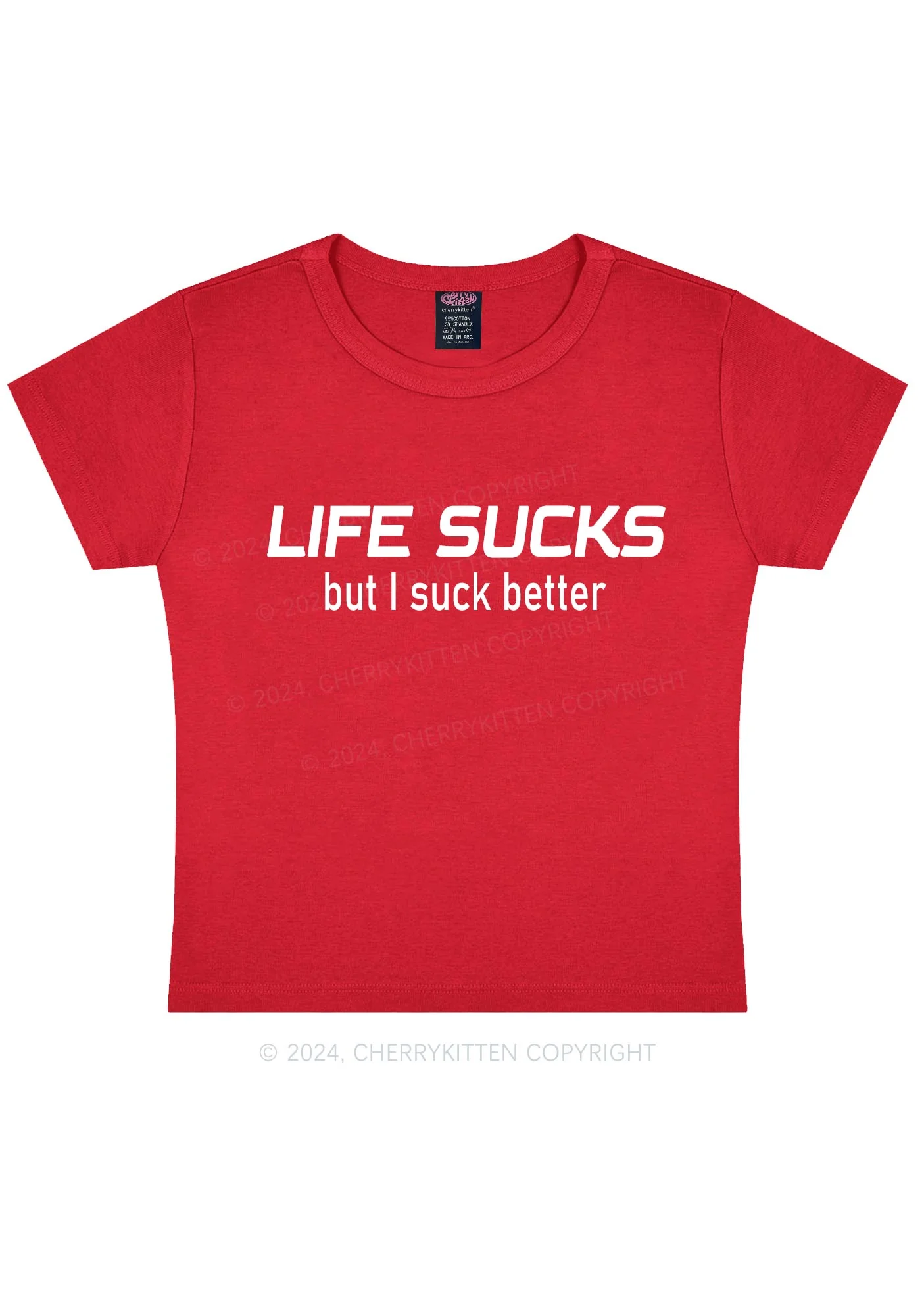 Life Sucks Y2K Baby Tee Cherrykitten - Image 4