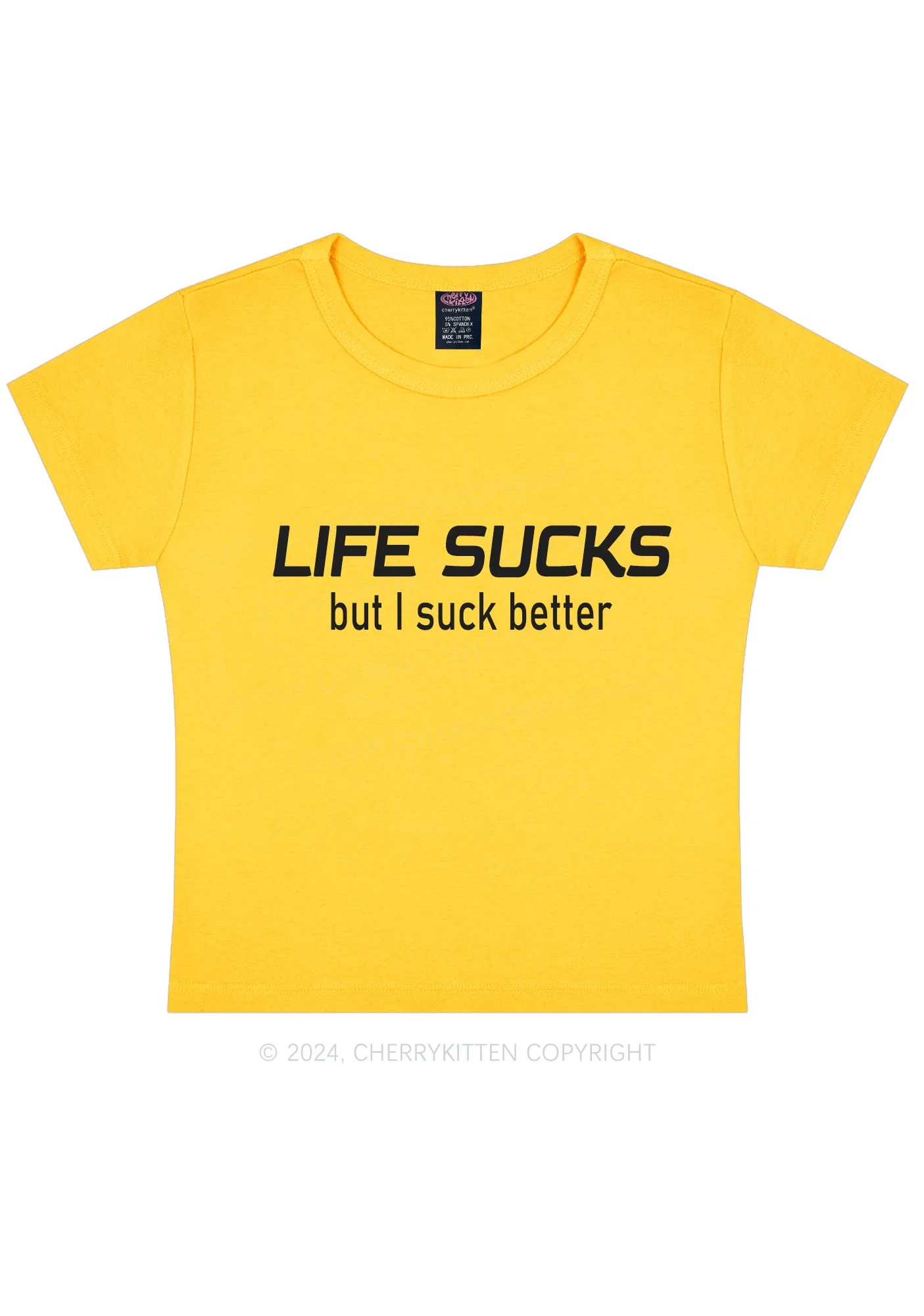 Life Sucks Y2K Baby Tee Cherrykitten - Image 5