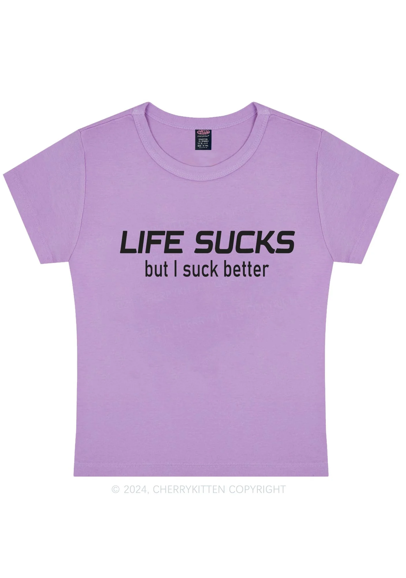 Life Sucks Y2K Baby Tee Cherrykitten - Image 6