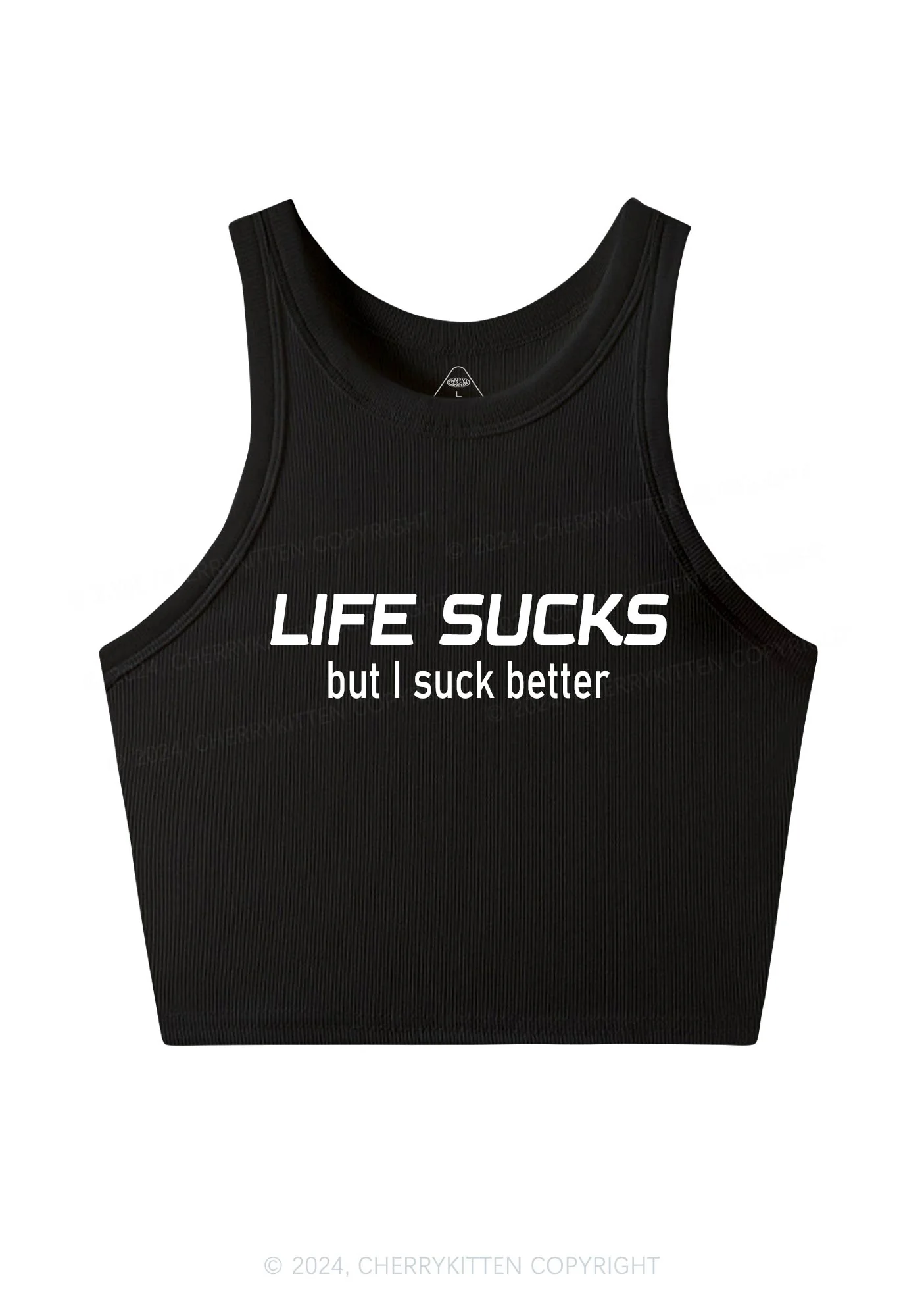 Life Sucks Y2K Crop Tank Top Cherrykitten - Image 3