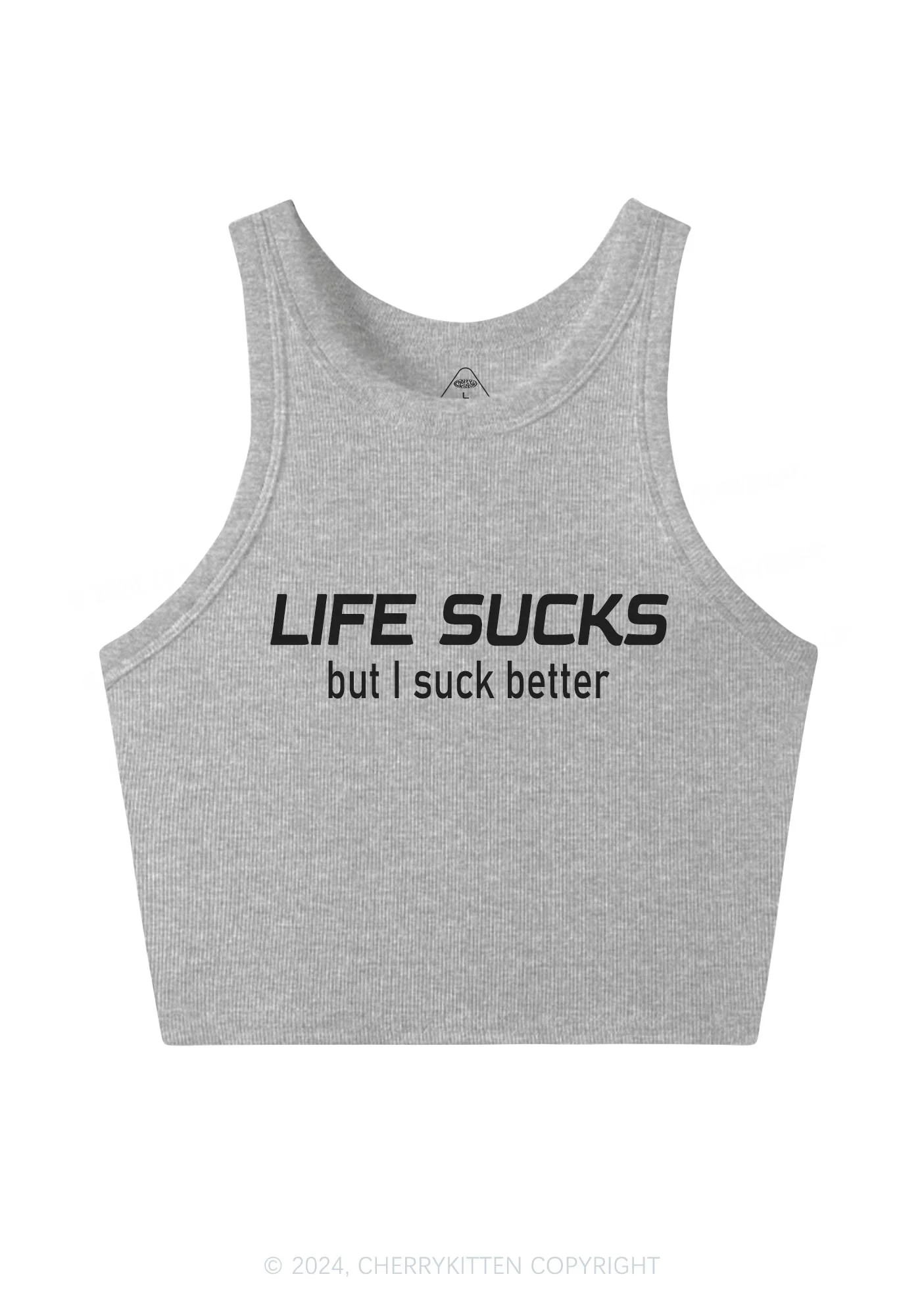 Life Sucks Y2K Crop Tank Top Cherrykitten - Image 4